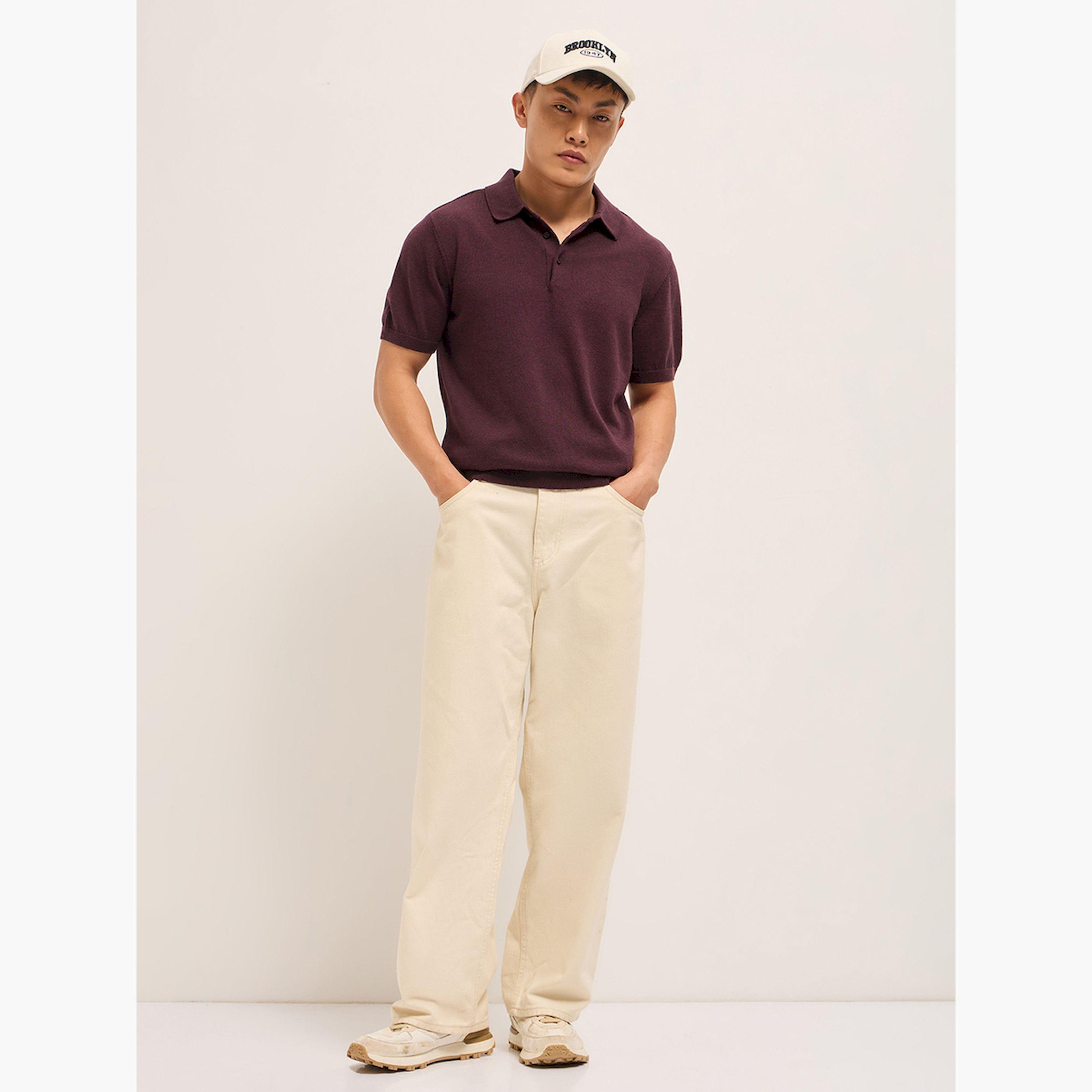 قميص بولو رجالي قطني سادة وقصة عادية-men-clothing-tshirtsandpolos-polos-image-2