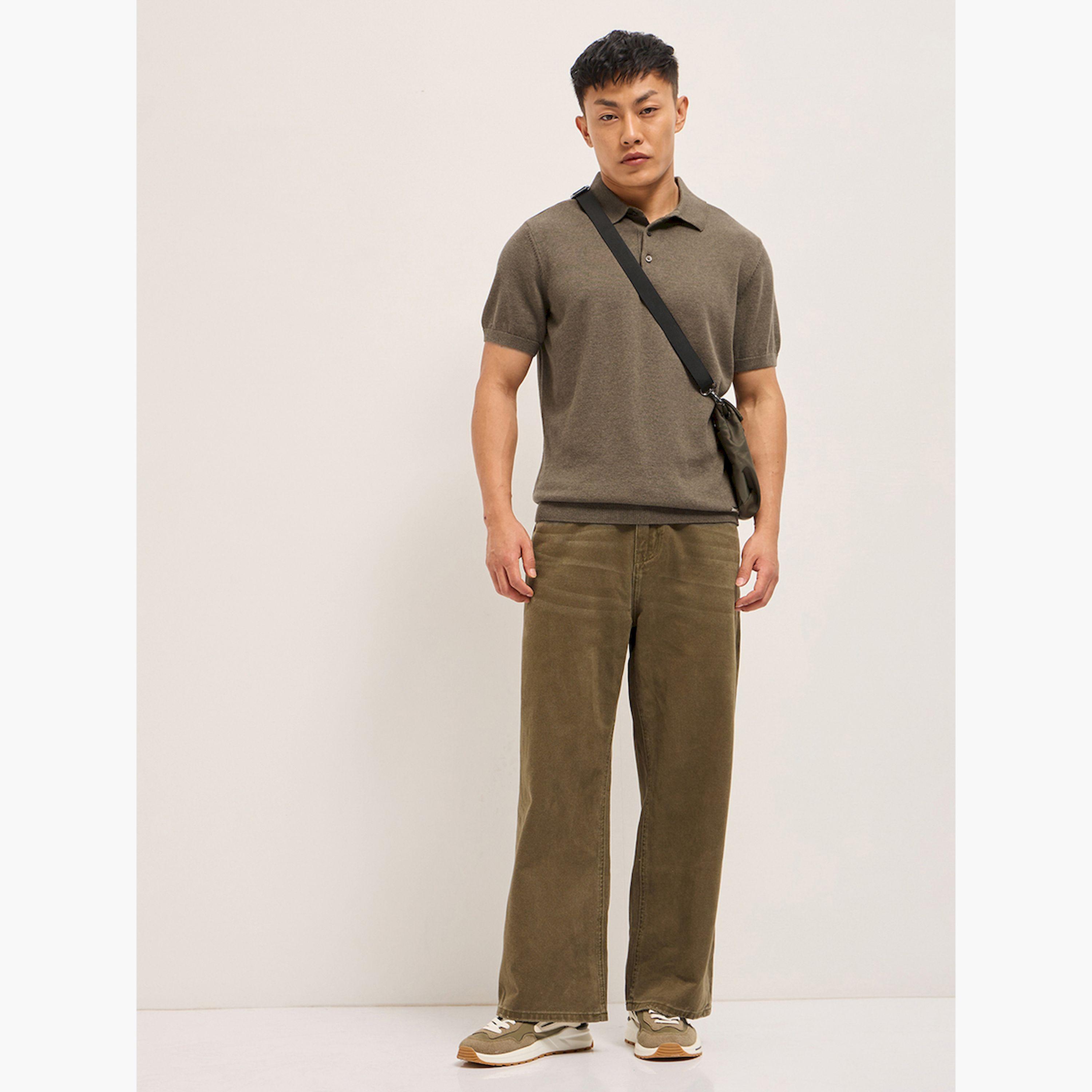قميص بولو رجالي قطني سادة وقصة عادية-men-clothing-tshirtsandpolos-polos-image-2