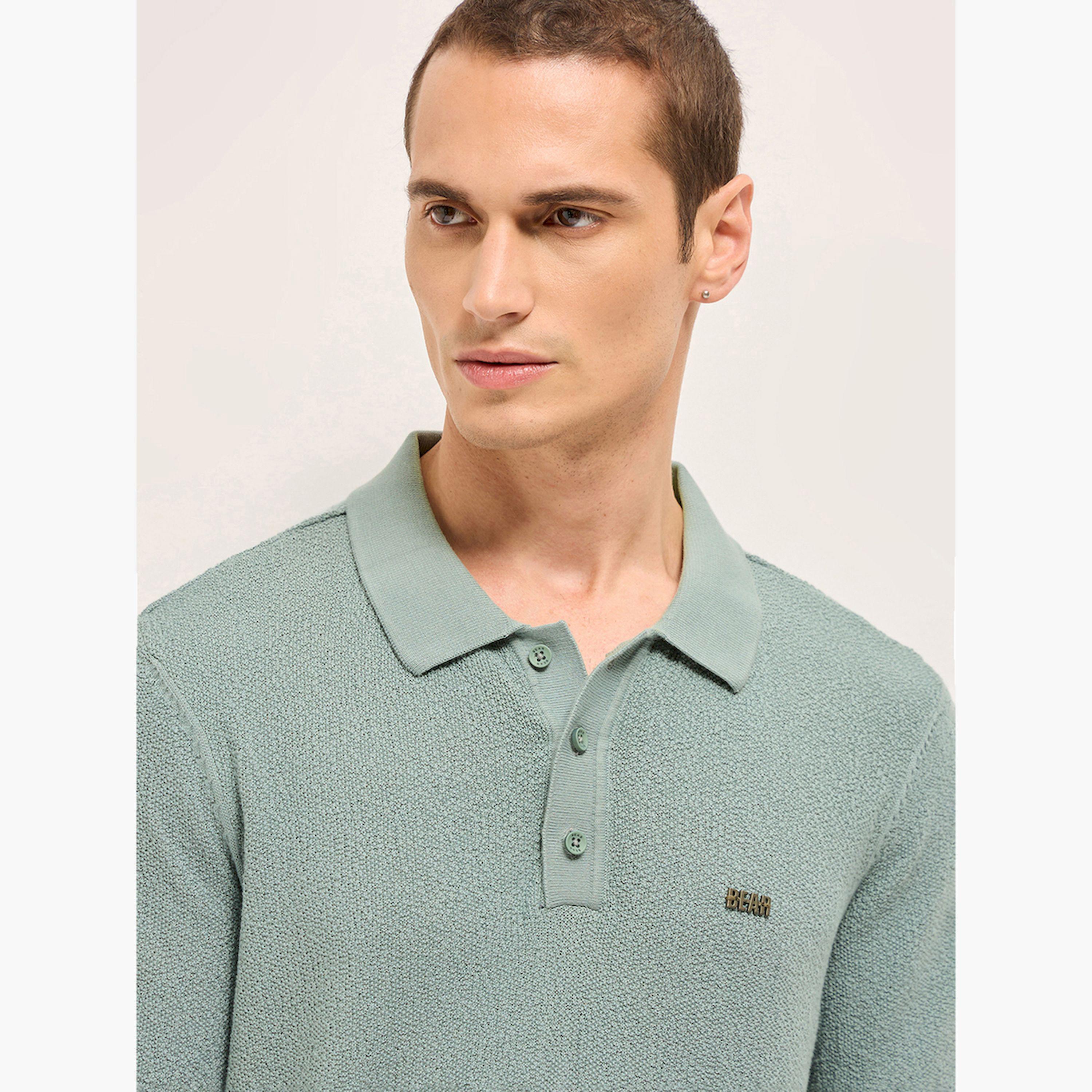 The Bear House X Styli Men Solid Textured Flat Knit Regular Fit Polo-men-clothing-tshirtsandpolos-polos-image-6