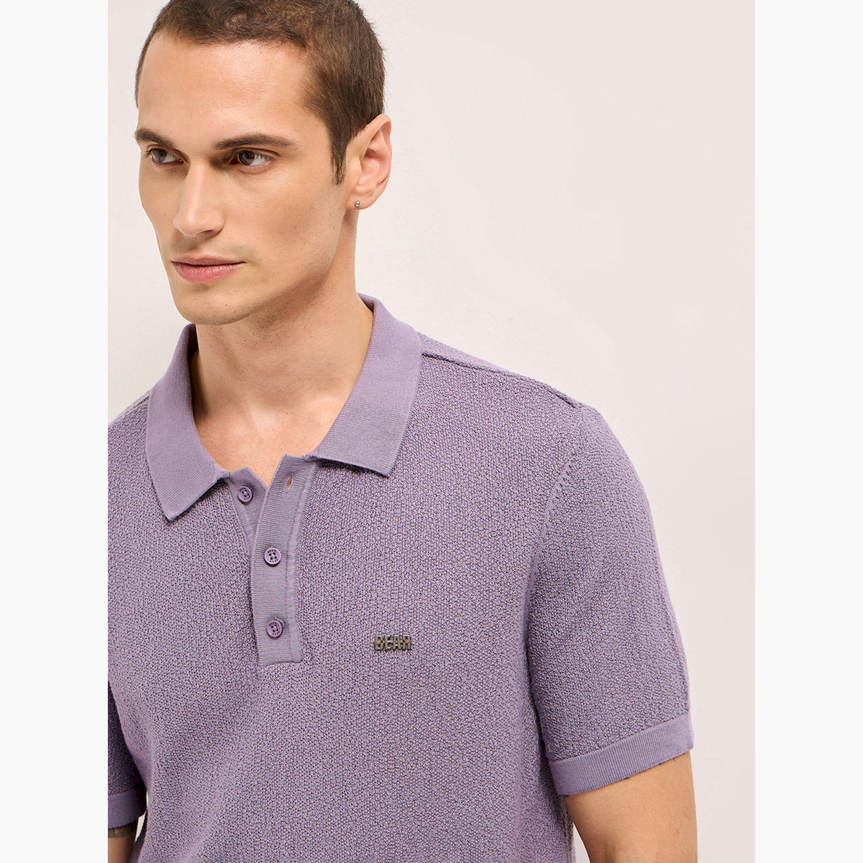 The Bear House X Styli Men Solid Textured Flat Knit Regular Fit Polo-men-clothing-tshirtsandpolos-polos-image-3