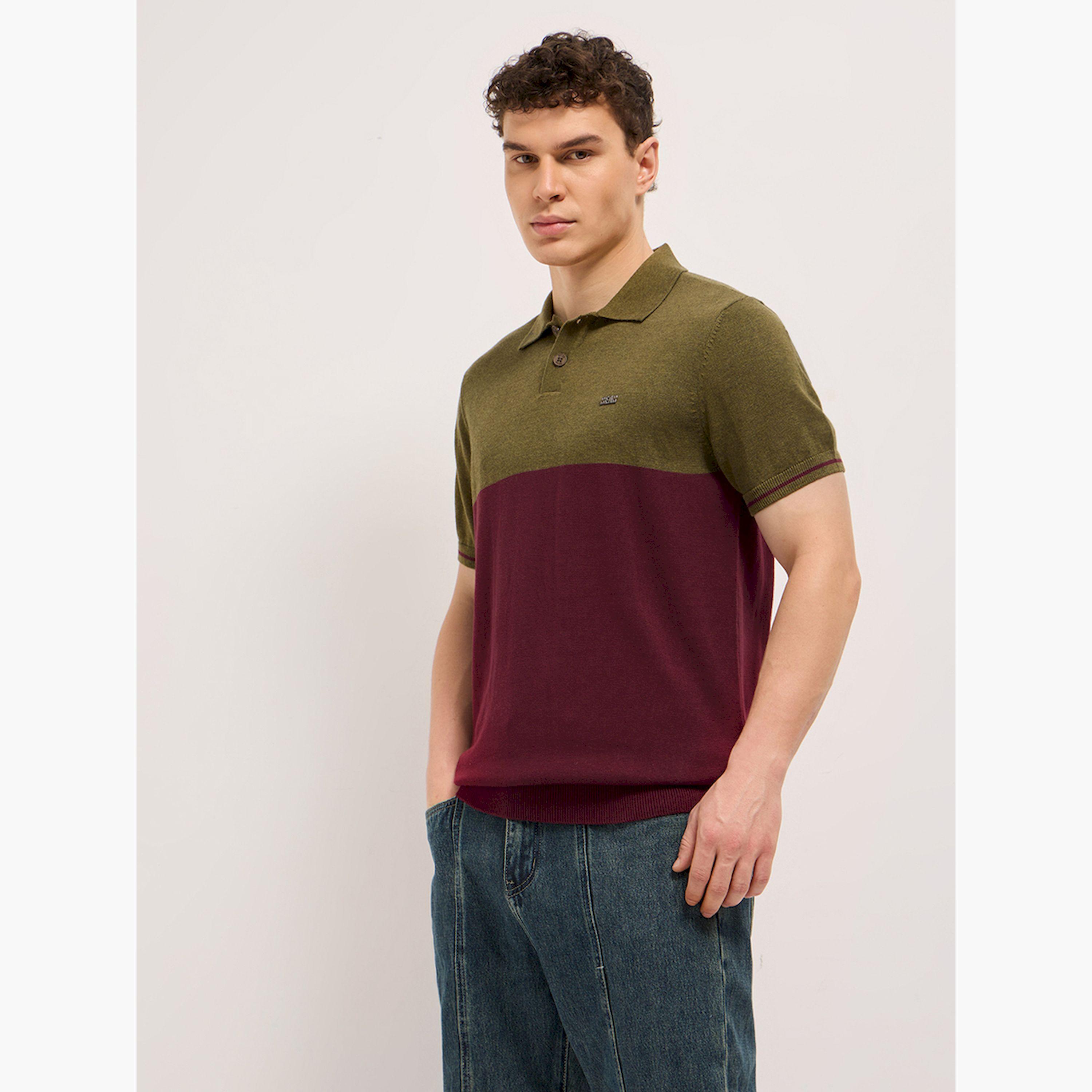 قميص بولو رجالي قطني بتصميم كتل الألوان وقصة عادية-men-clothing-tshirtsandpolos-polos-image-3