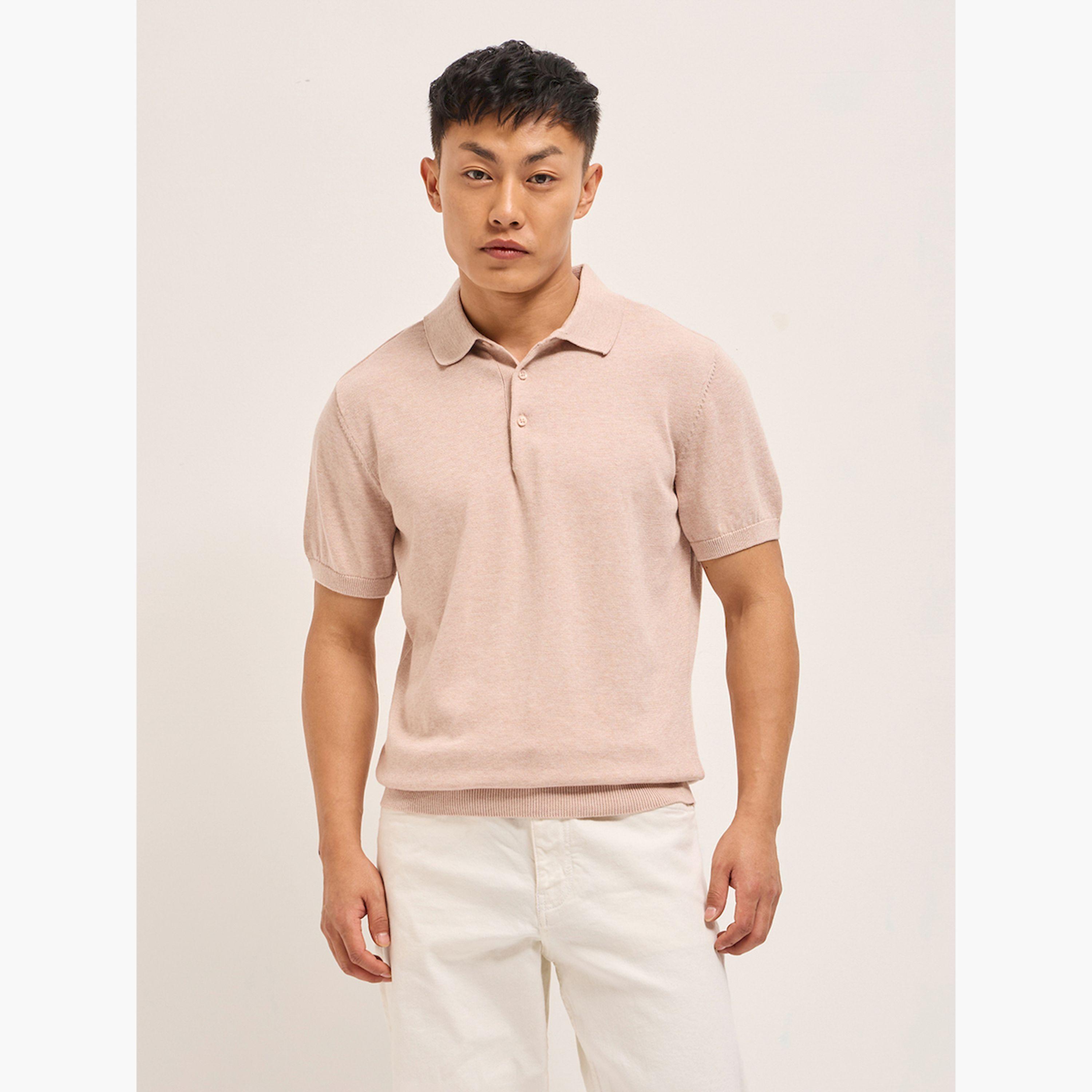 قميص بولو رجالي قطني سادة وقصة عادية-men-clothing-tshirtsandpolos-polos-image-1