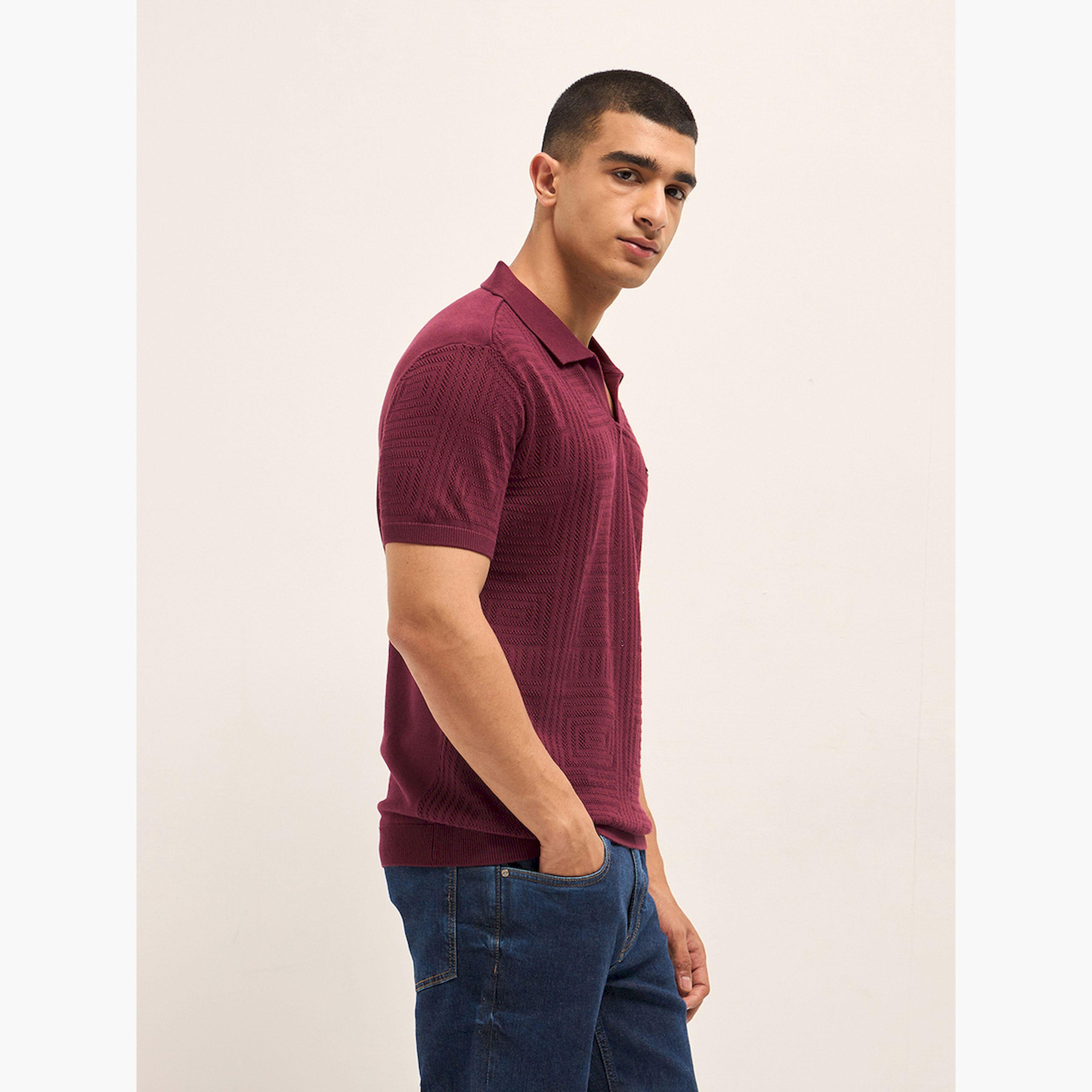 قميص بولو رجالي قطن خالص وقصة ضيقة-men-clothing-tshirtsandpolos-polos-image-3