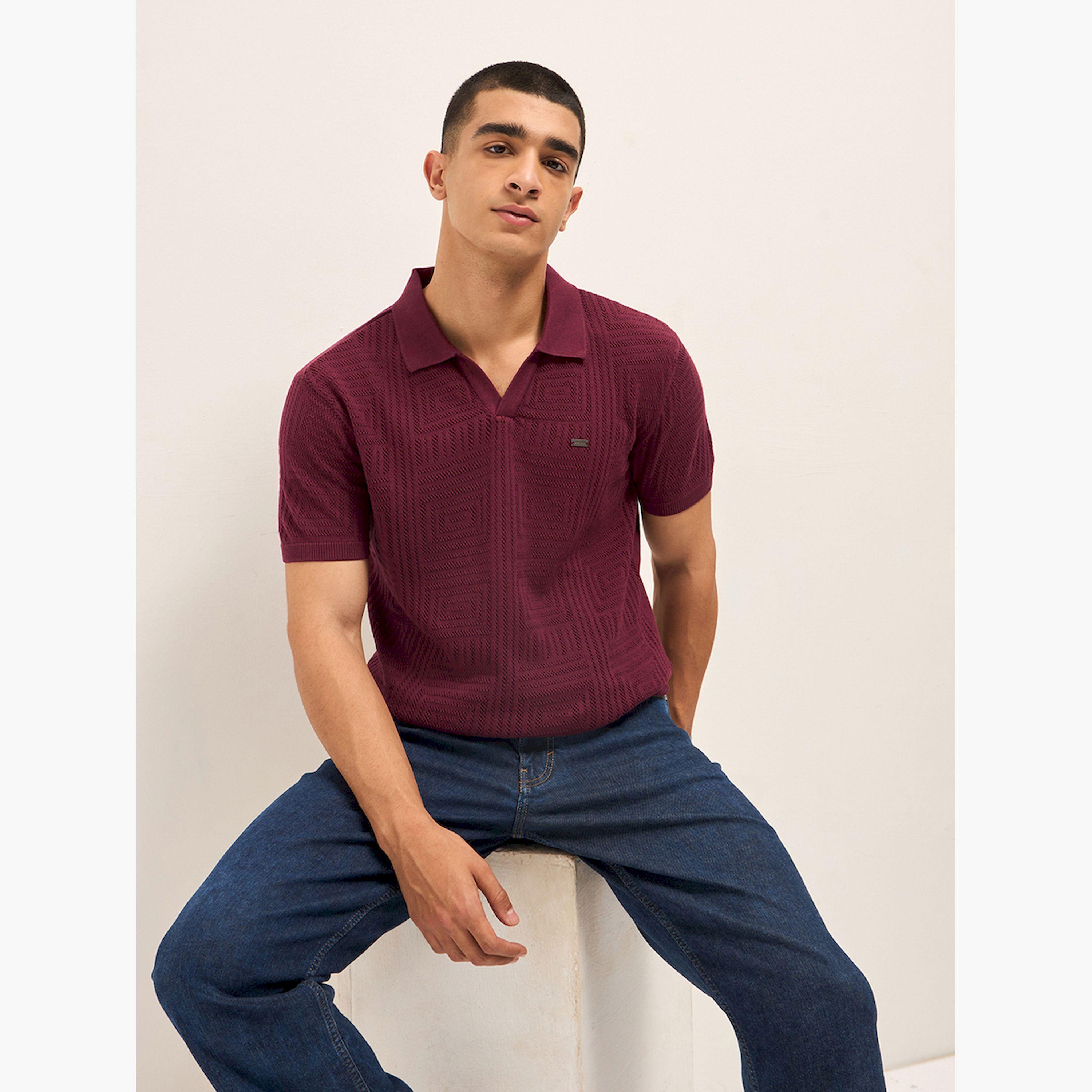 قميص بولو رجالي قطن خالص وقصة ضيقة-men-clothing-tshirtsandpolos-polos-image-4
