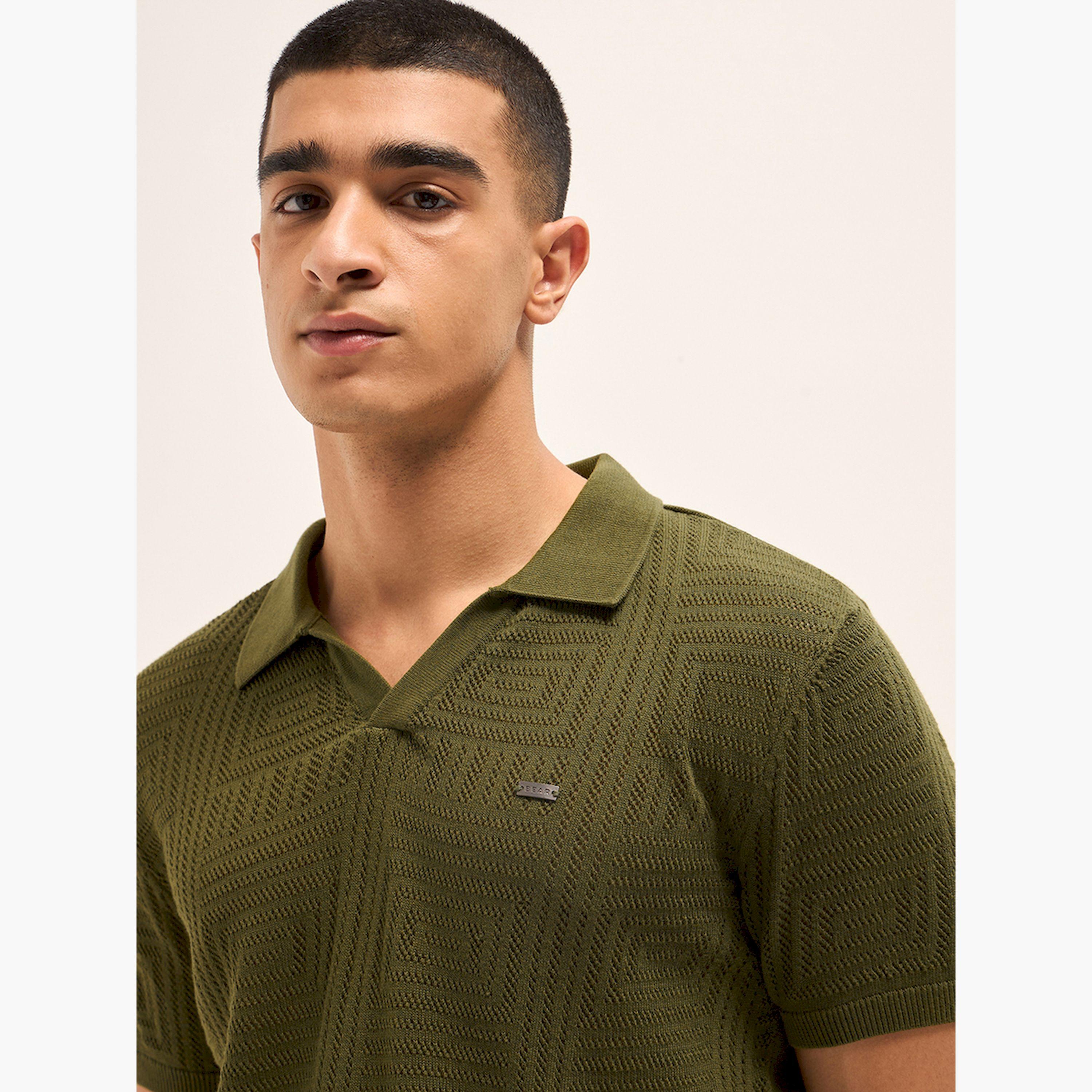 قميص بولو رجالي قطن خالص وقصة ضيقة-men-clothing-tshirtsandpolos-polos-image-3