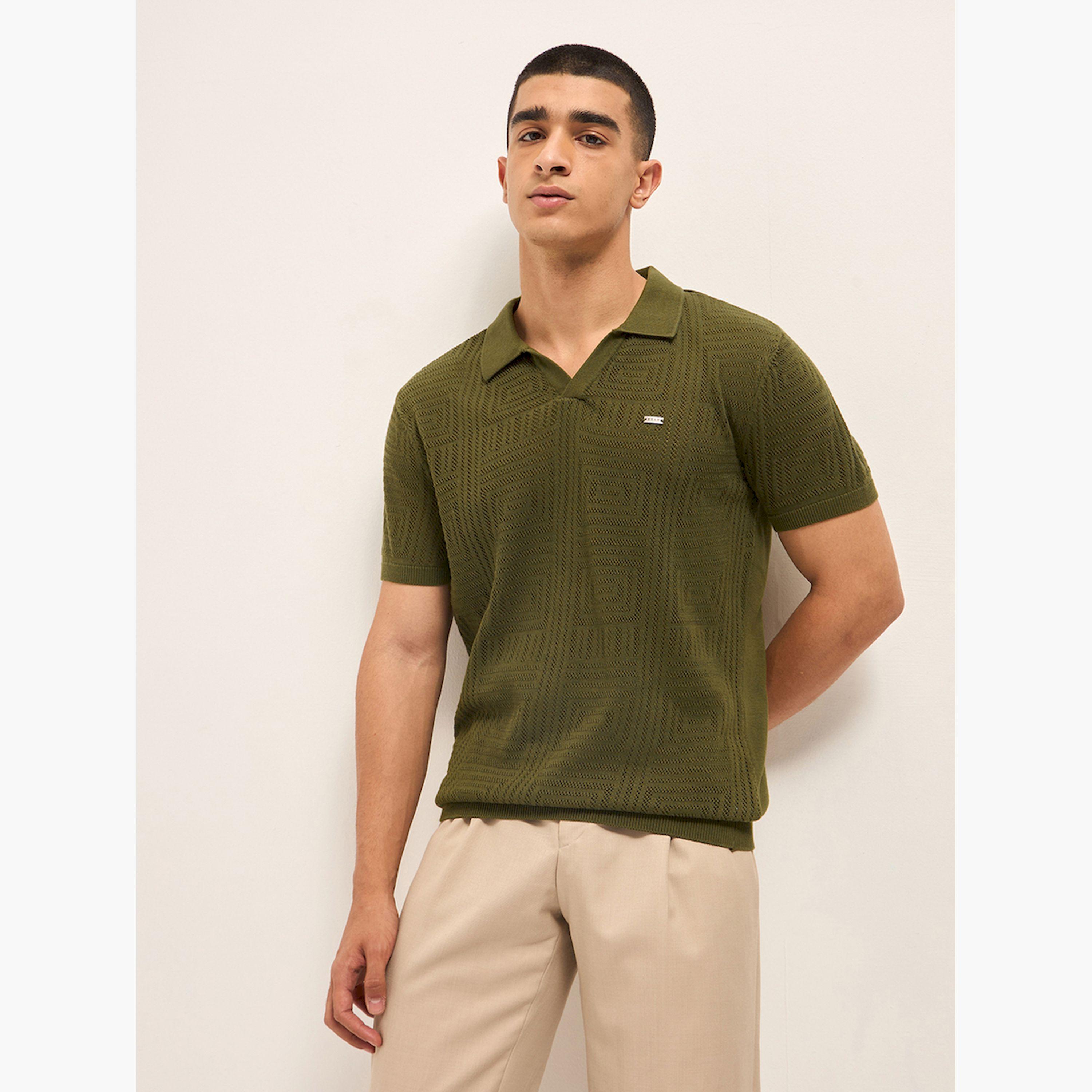 قميص بولو رجالي قطن خالص وقصة ضيقة-men-clothing-tshirtsandpolos-polos-image-4