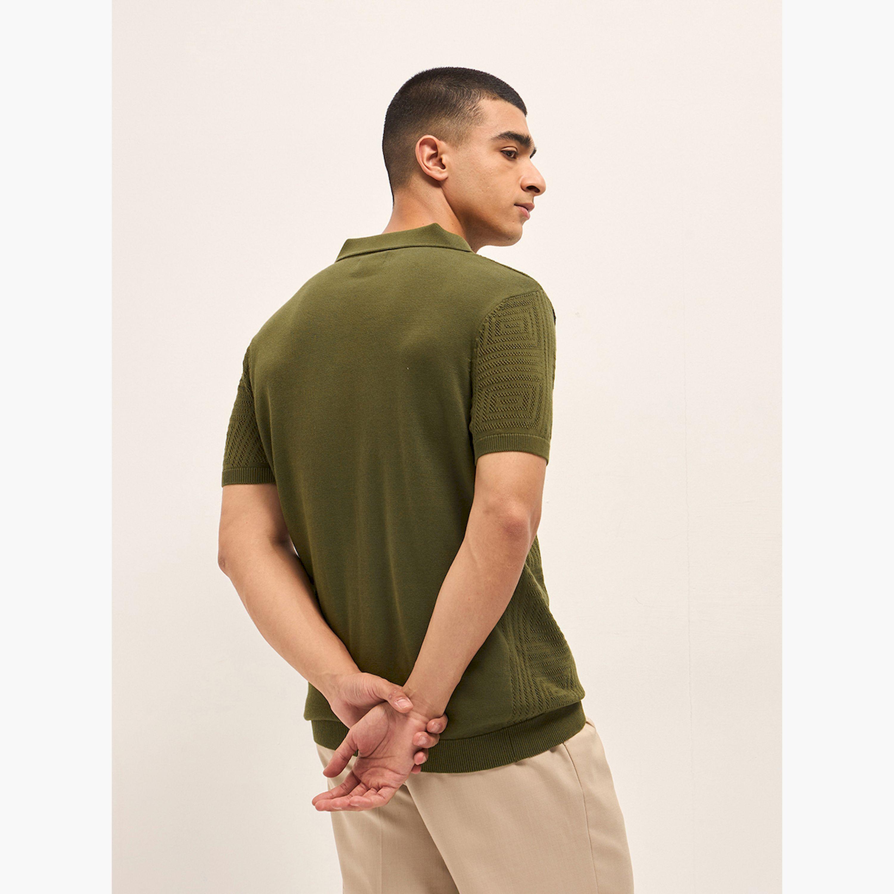 قميص بولو رجالي قطن خالص وقصة ضيقة-men-clothing-tshirtsandpolos-polos-image-5