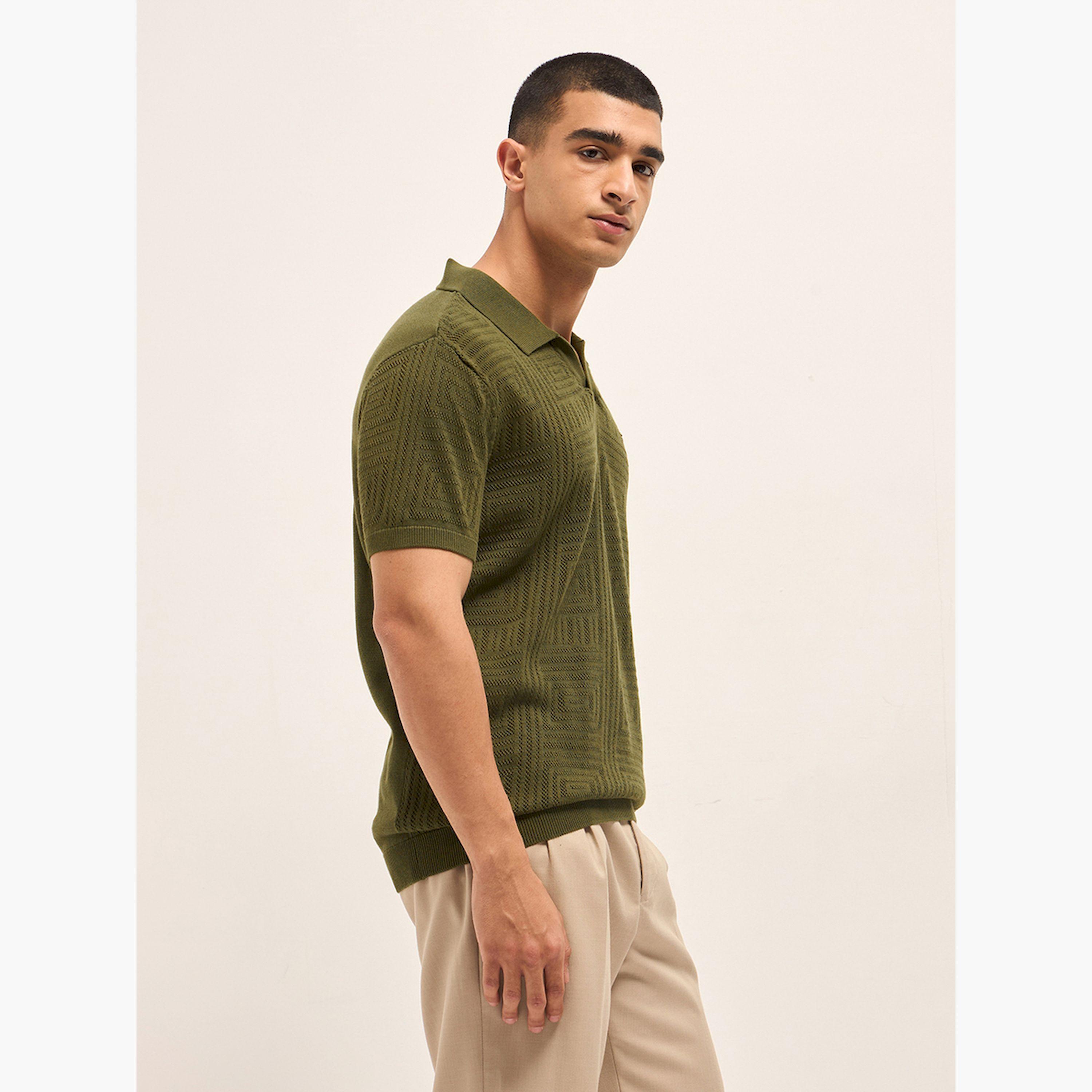 قميص بولو رجالي قطن خالص وقصة ضيقة-men-clothing-tshirtsandpolos-polos-image-6