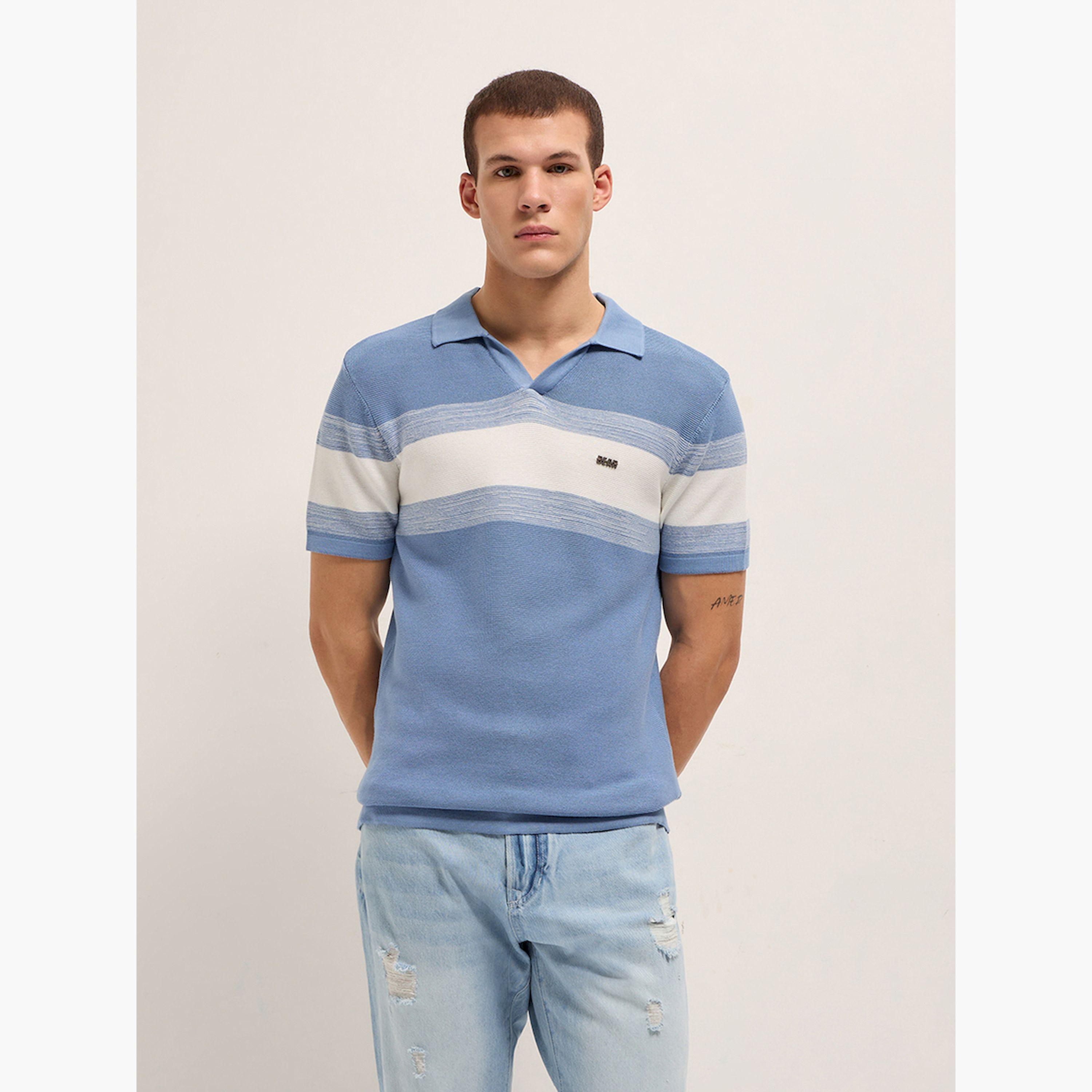 قميص بولو رجالي قطن خالص وقصة ضيقة-men-clothing-tshirtsandpolos-polos-image-1