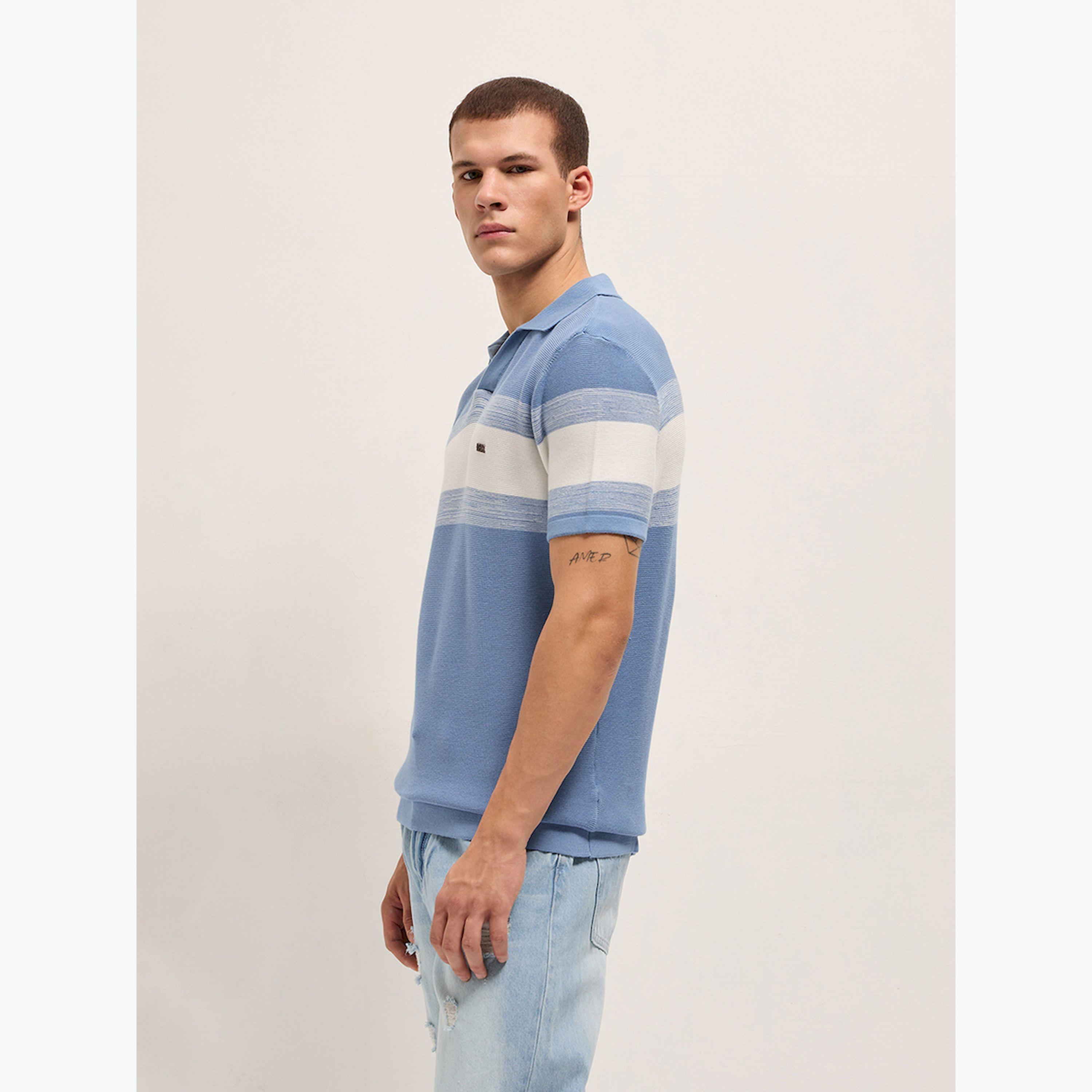 قميص بولو رجالي قطن خالص وقصة ضيقة-men-clothing-tshirtsandpolos-polos-image-3