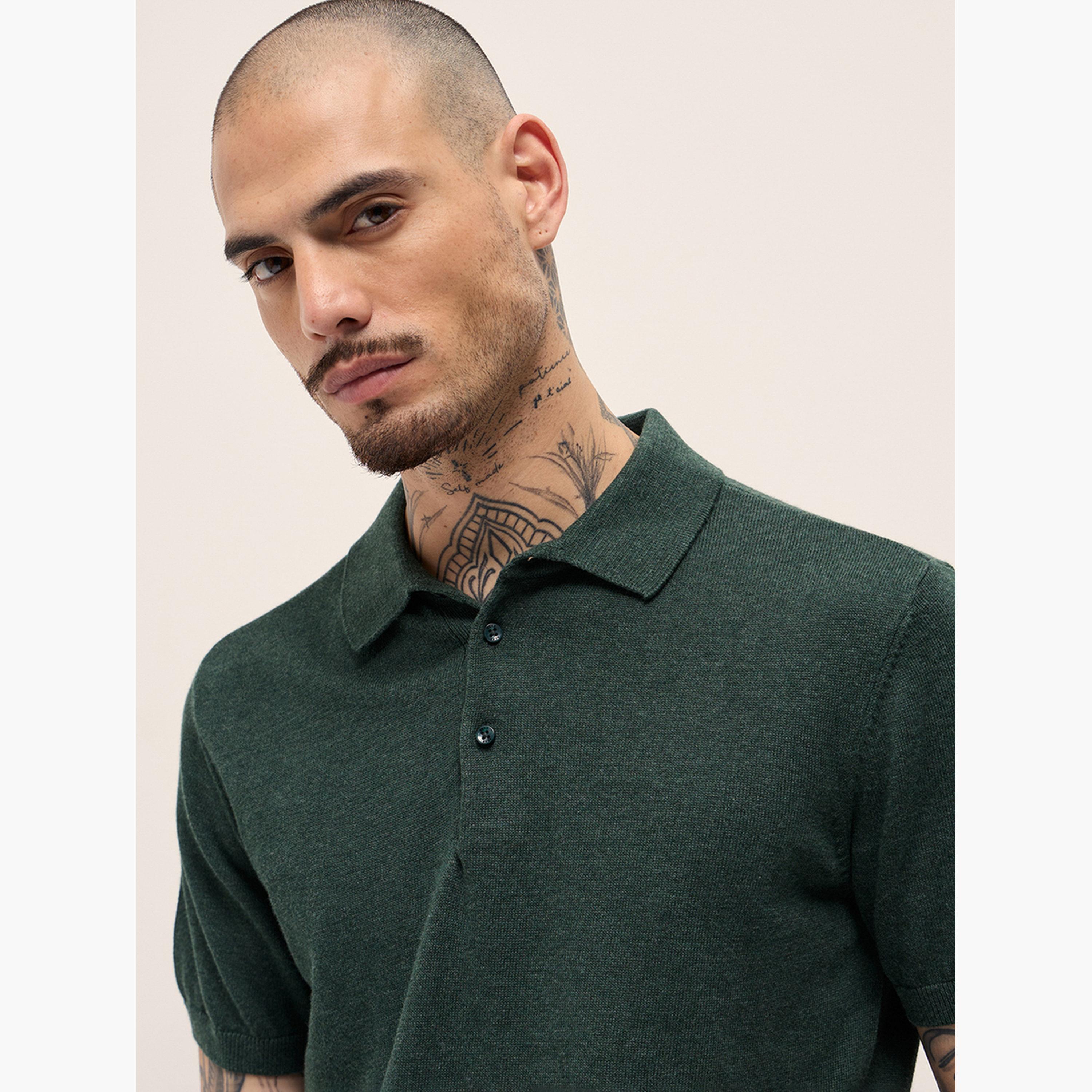 قميص بولو رجالي قطني سادة وقصة عادية-men-clothing-tshirtsandpolos-polos-image-3