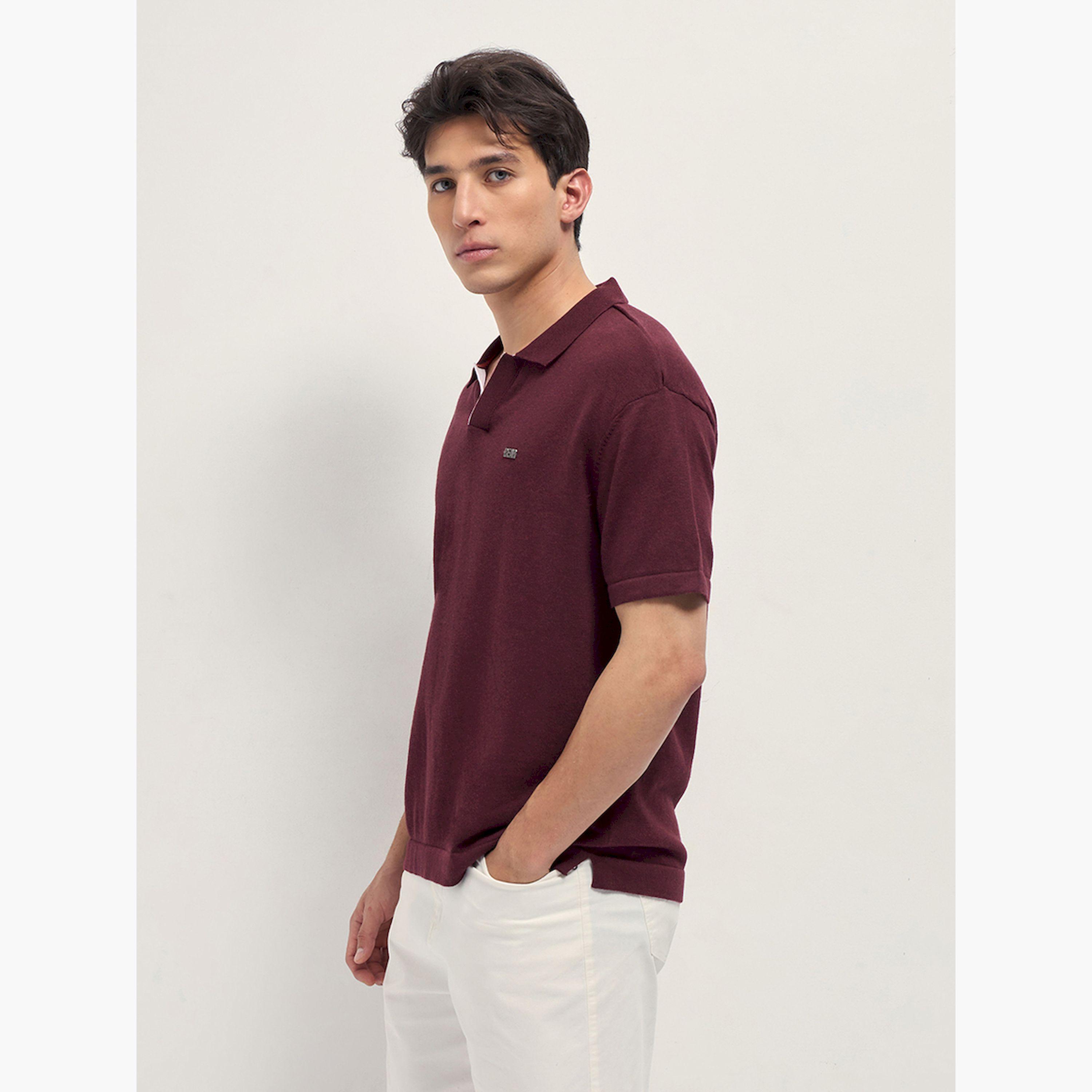قميص بولو رجالي قطني سادة وقصة مريحة-men-clothing-tshirtsandpolos-polos-image-3