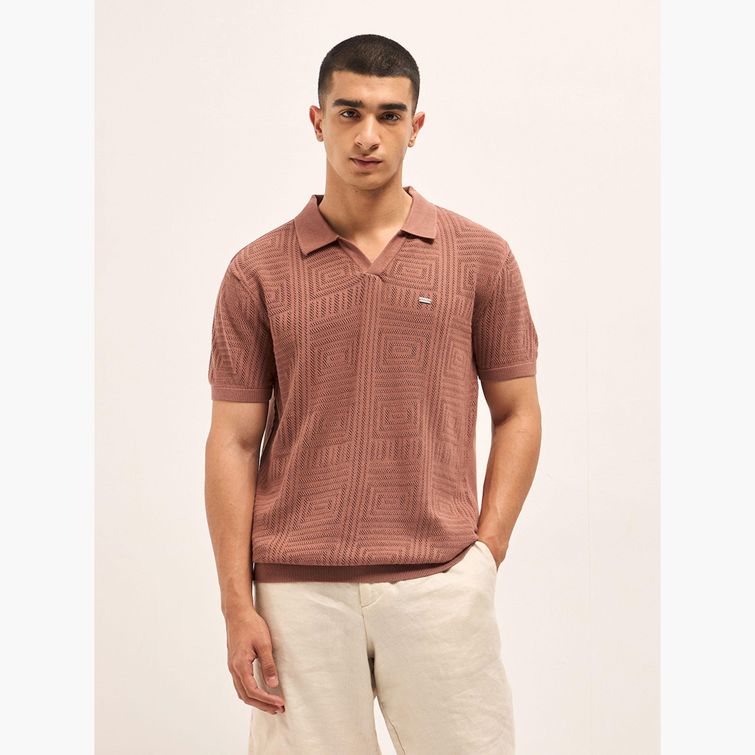 قميص بولو رجالي قطن خالص وقصة ضيقة-men-clothing-tshirtsandpolos-polos-image-1