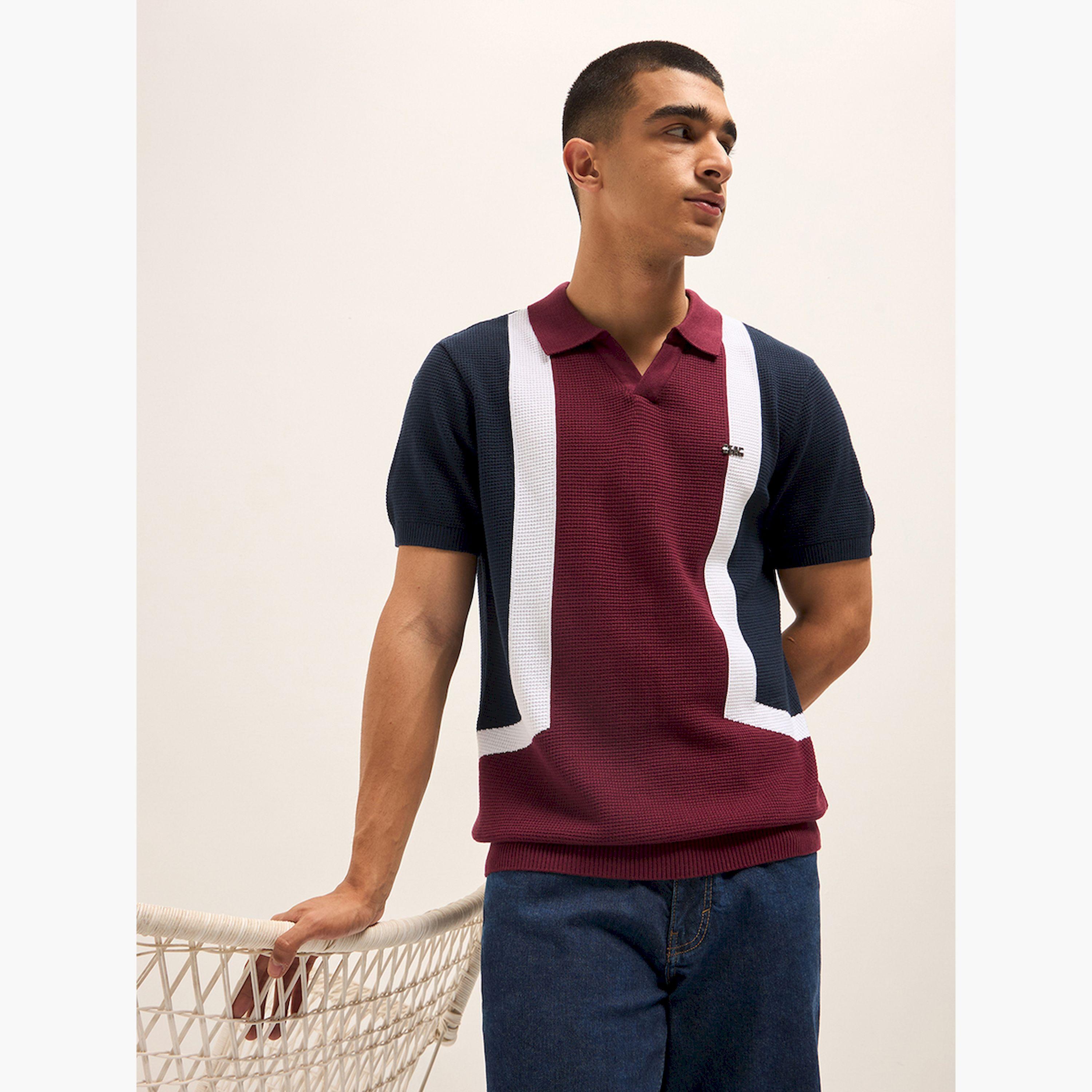 قميص بولو رجالي قطن خالص وقصة ضيقة-men-clothing-tshirtsandpolos-polos-image-4