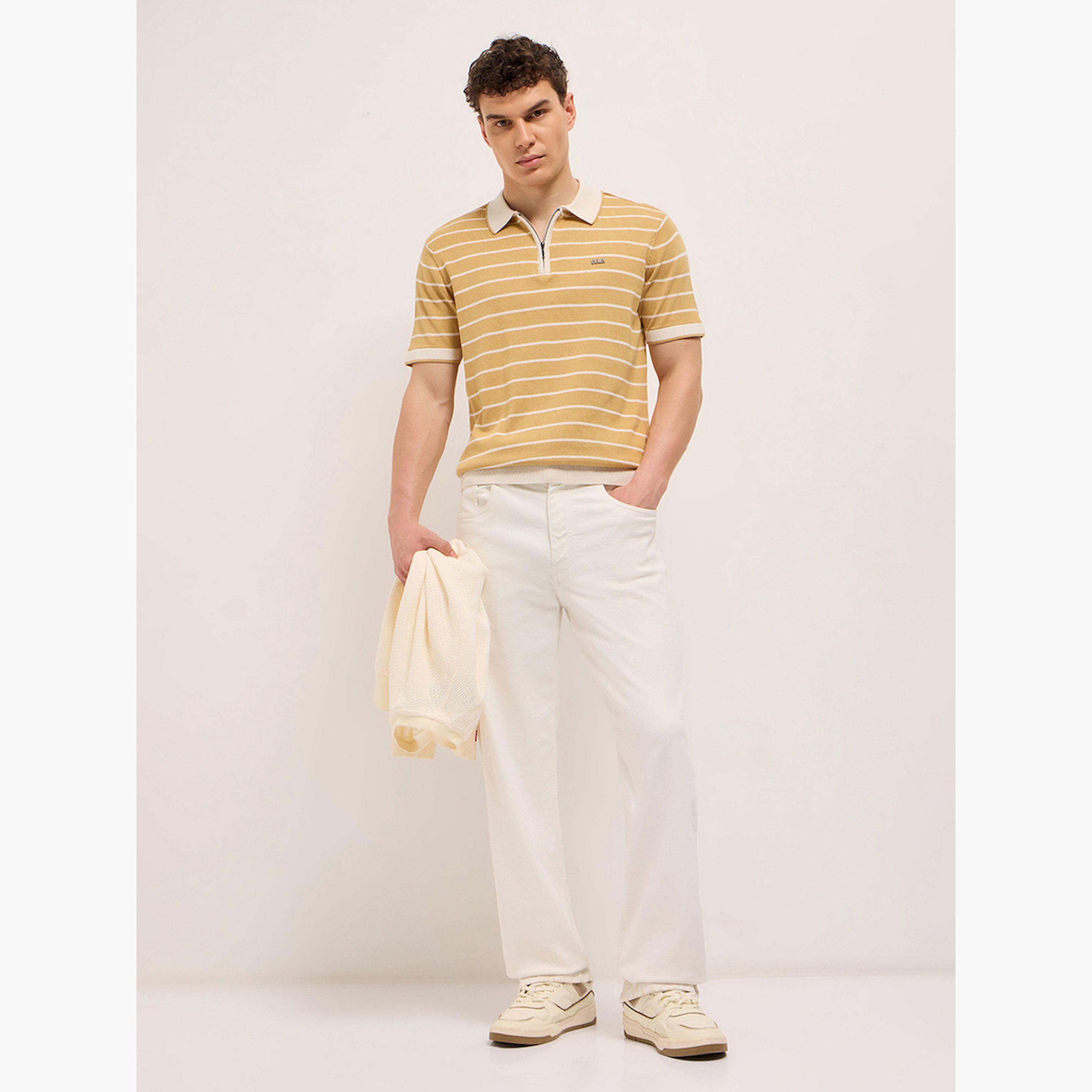 قميص بولو رجالي قطني مخطط وقصة ضيقة-men-clothing-tshirtsandpolos-polos-image-2