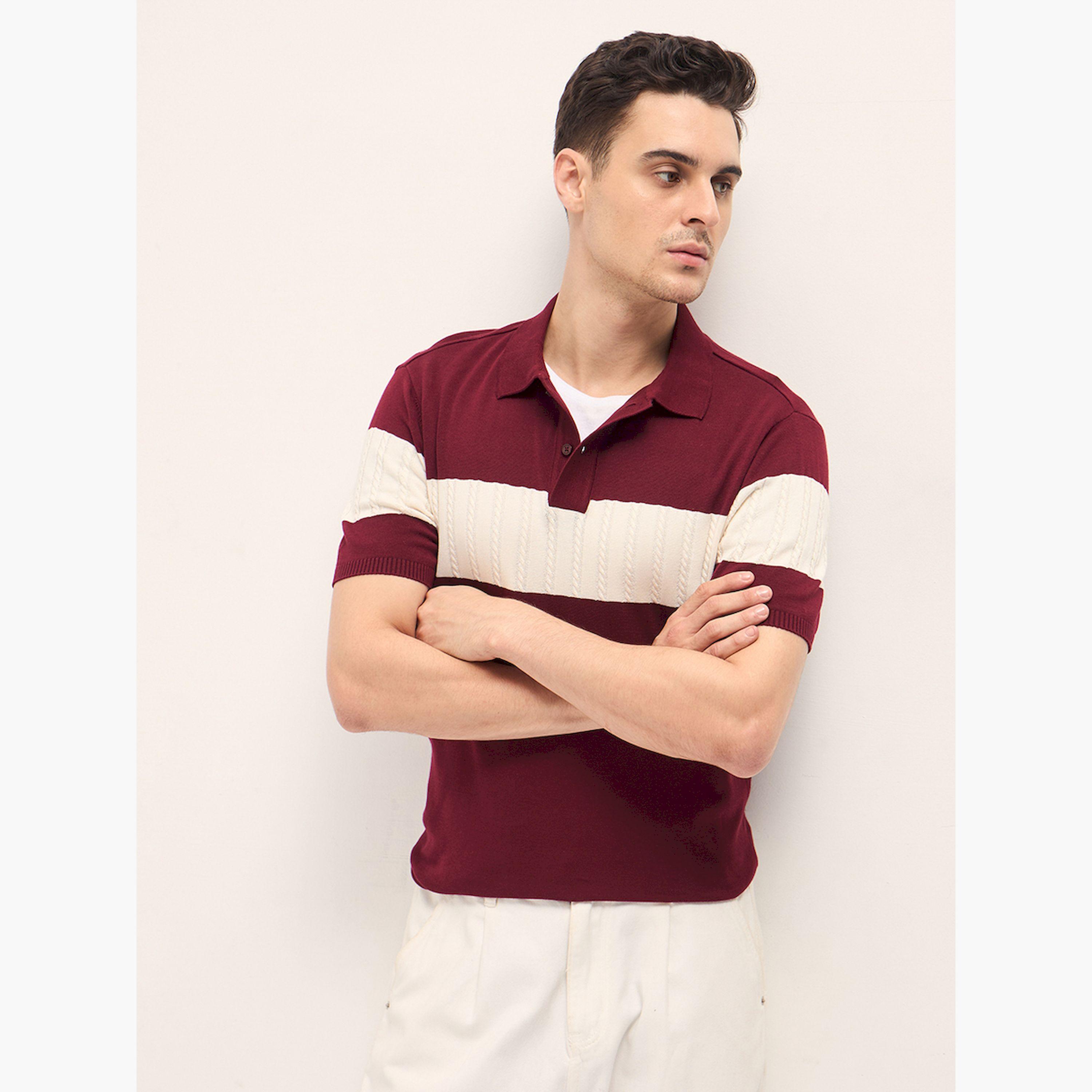 The Bear House X Styli Men Cotton Self Design Polo-men-clothing-tshirtsandpolos-polos-image-1