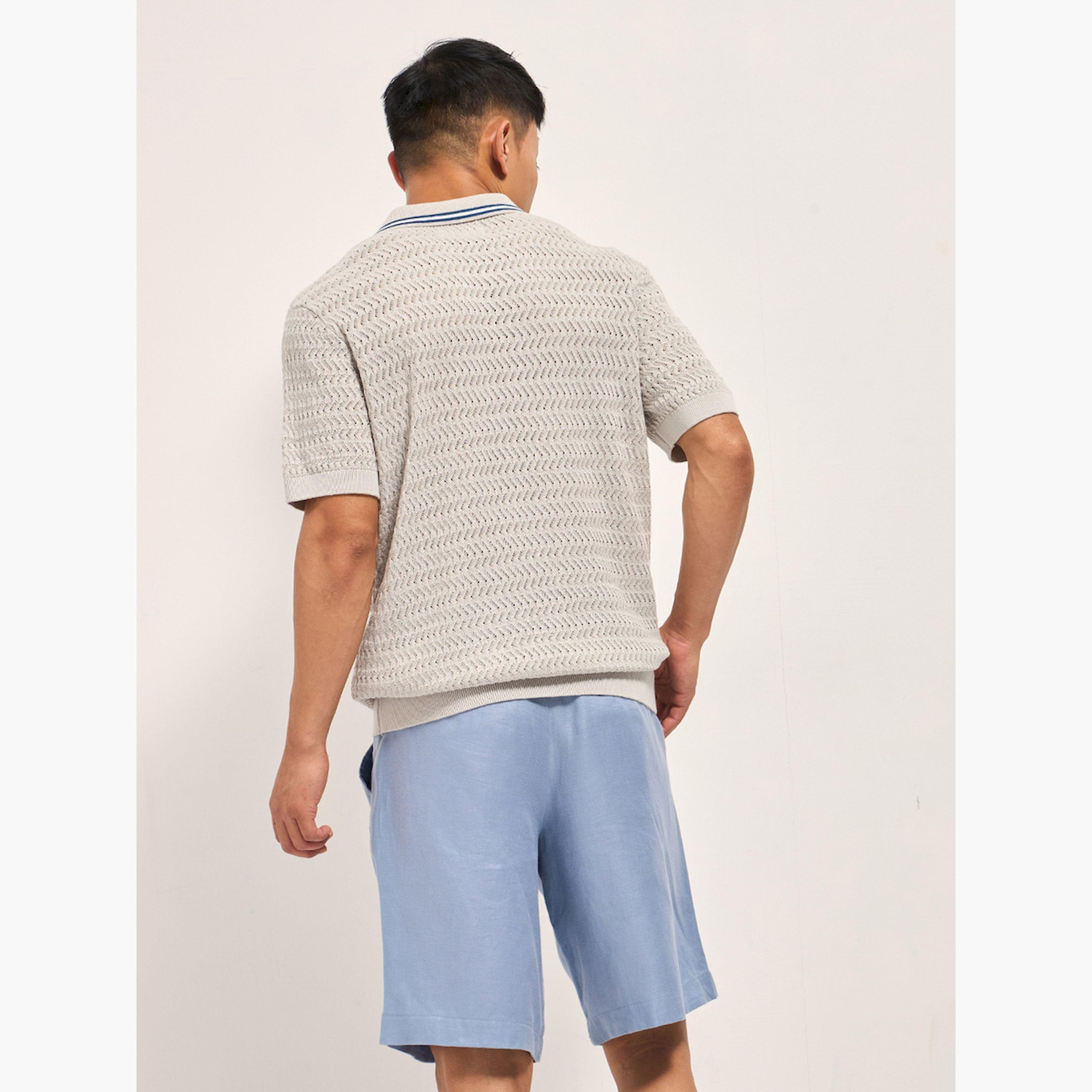 قميص بولو رجالي قطن خالص وقصة ضيقة-men-clothing-tshirtsandpolos-polos-image-5