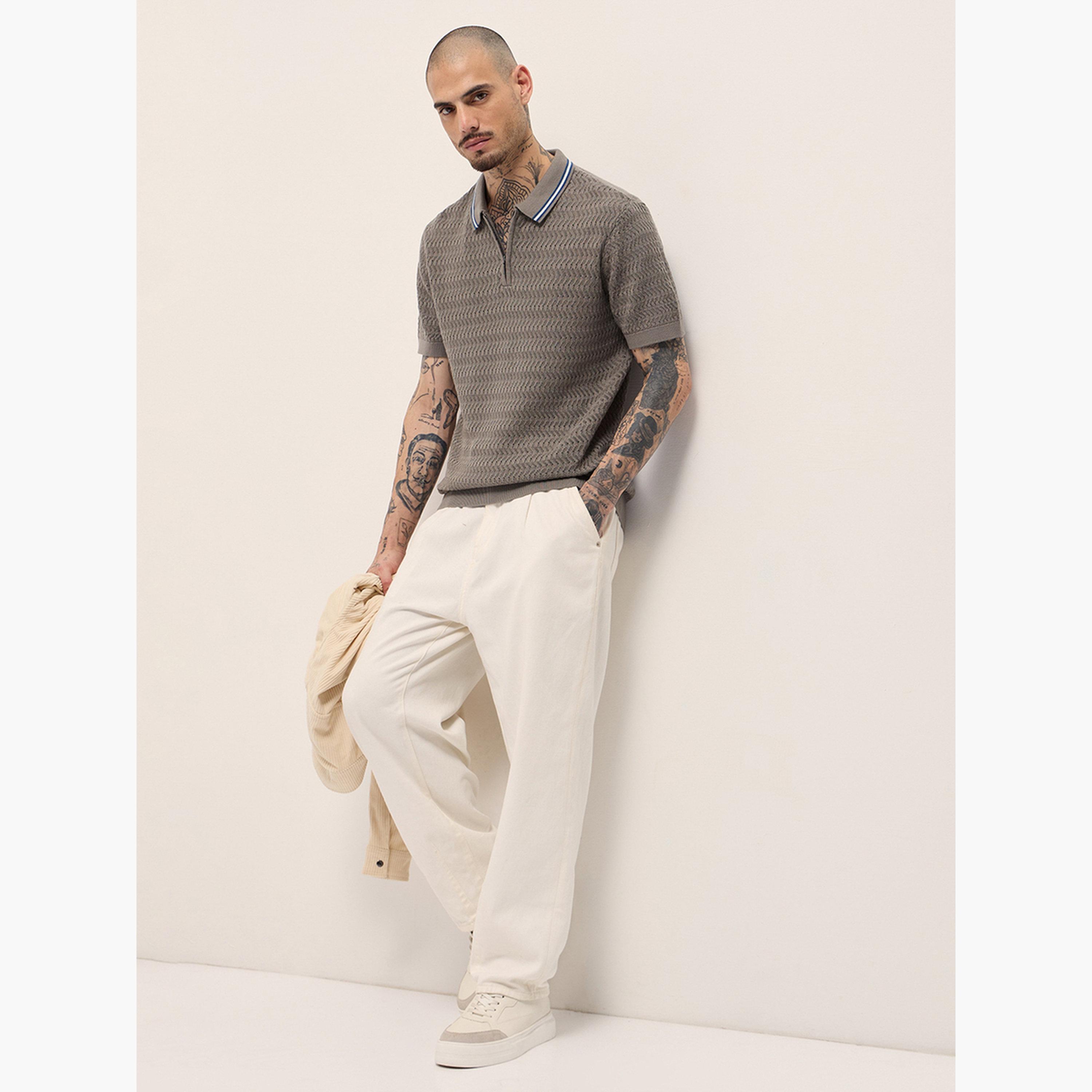 The Bear House X Styli Men Pure Cotton Textured Slim Fit Polo-men-clothing-tshirtsandpolos-polos-image-3