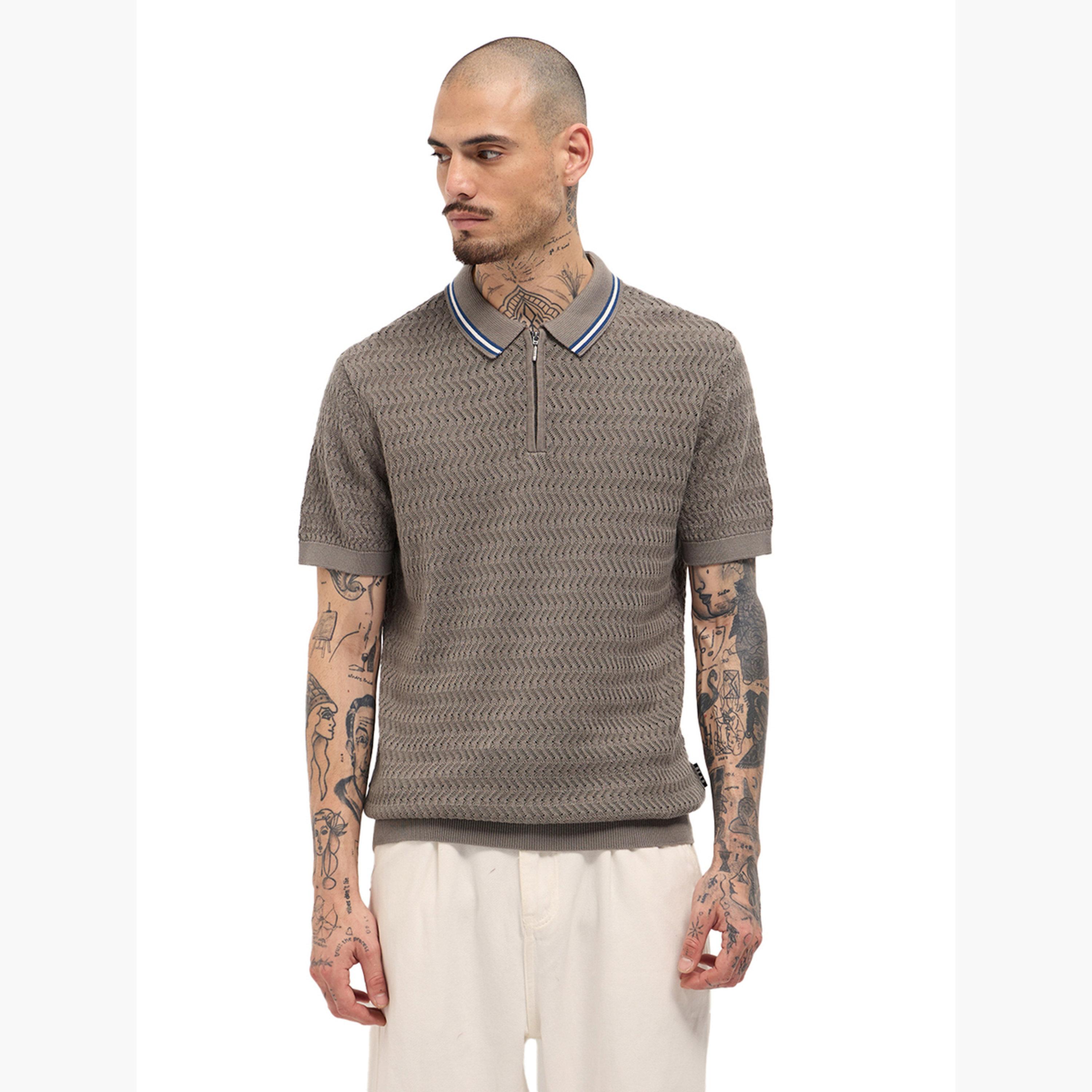 The Bear House X Styli Men Pure Cotton Textured Slim Fit Polo-men-clothing-tshirtsandpolos-polos-image-5