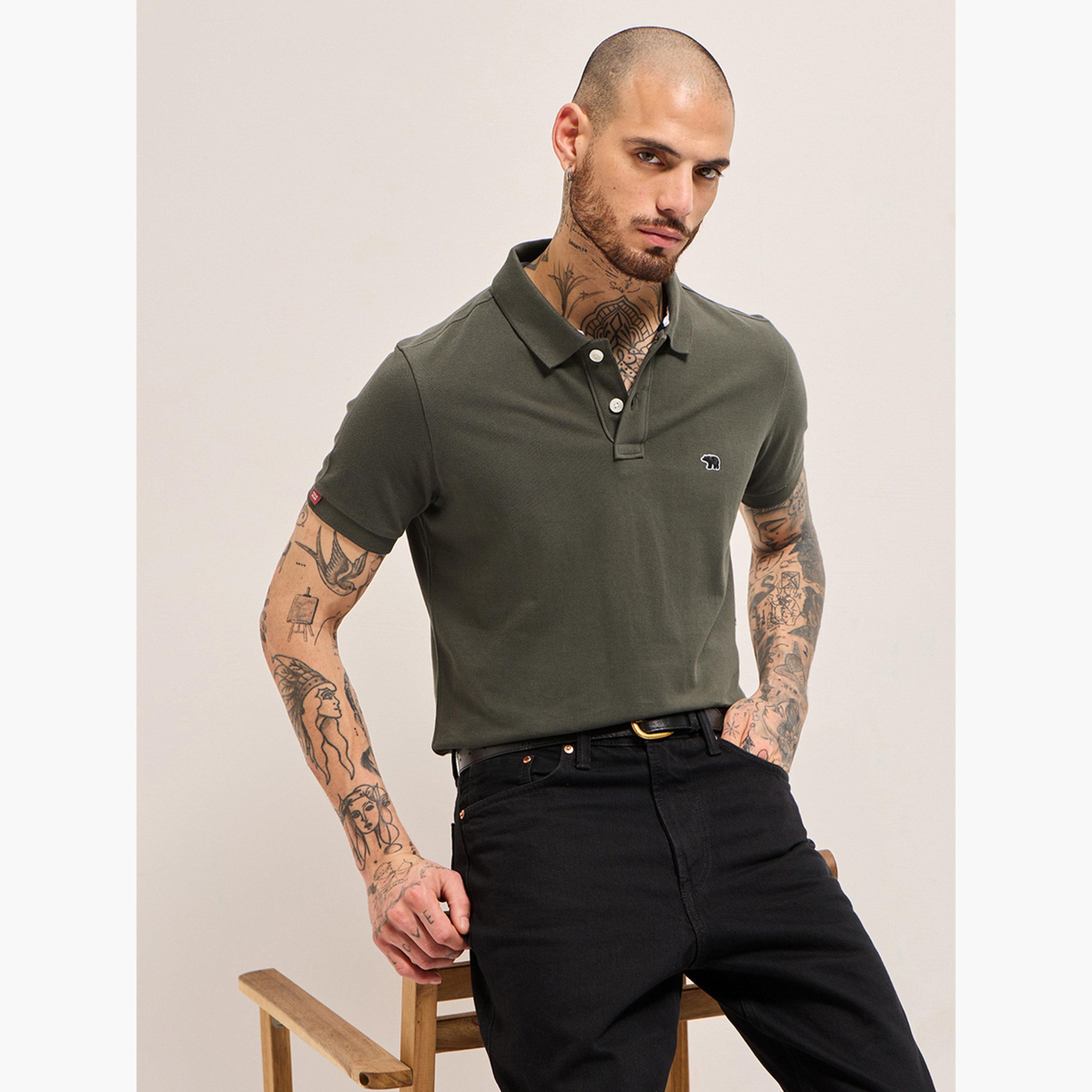 قميص بولو رجالي قطني سادة وقصة عادية-men-clothing-tshirtsandpolos-polos-image-4