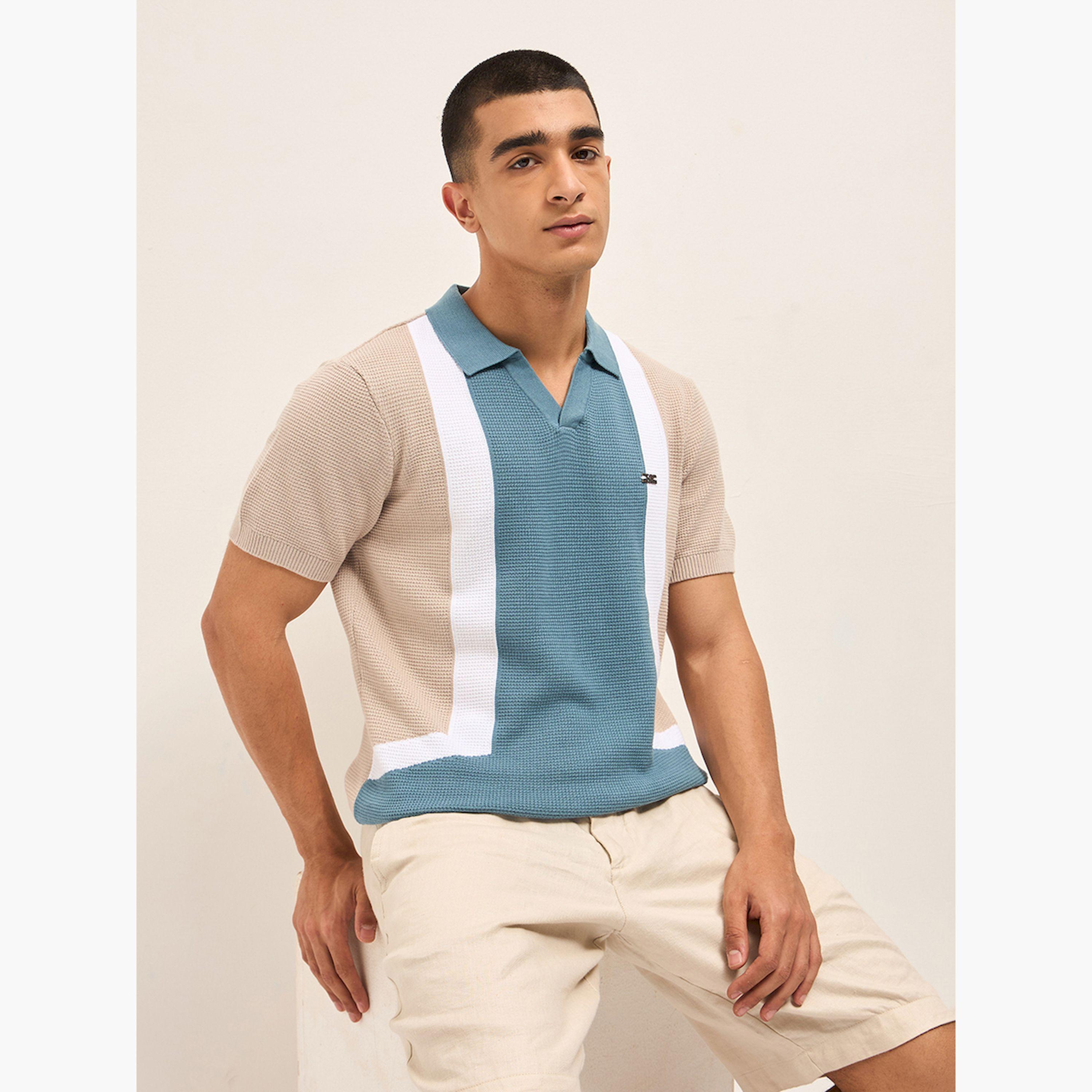 قميص بولو رجالي قطن خالص وقصة ضيقة-men-clothing-tshirtsandpolos-polos-image-4