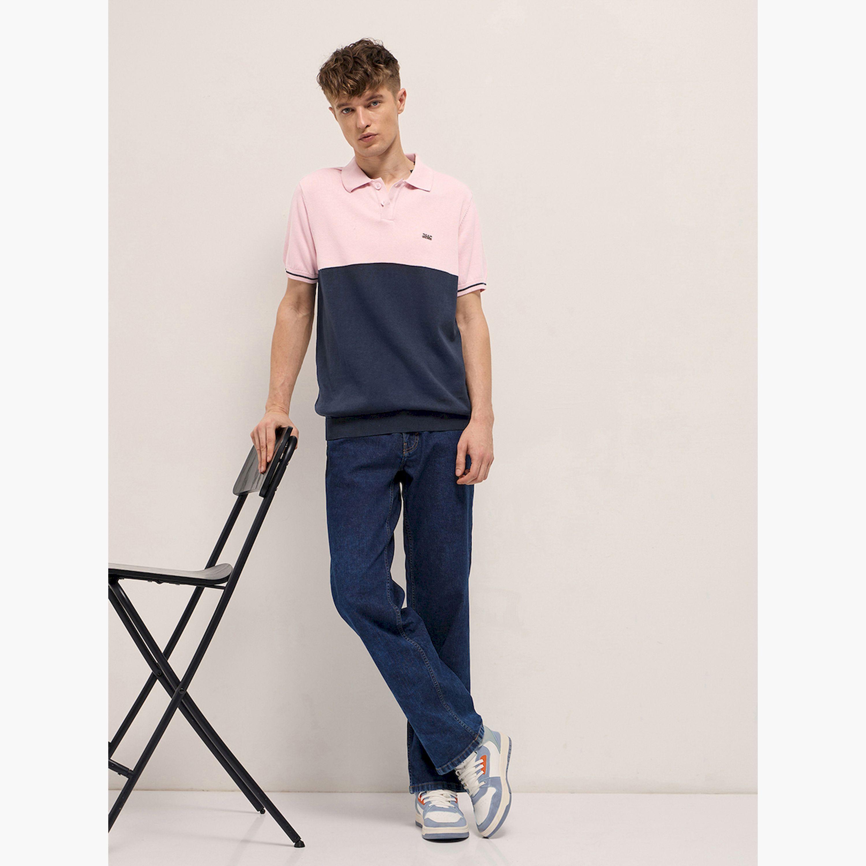 قميص بولو رجالي قطن خالص بتصميم كتل الألوان-men-clothing-tshirtsandpolos-polos-image-2