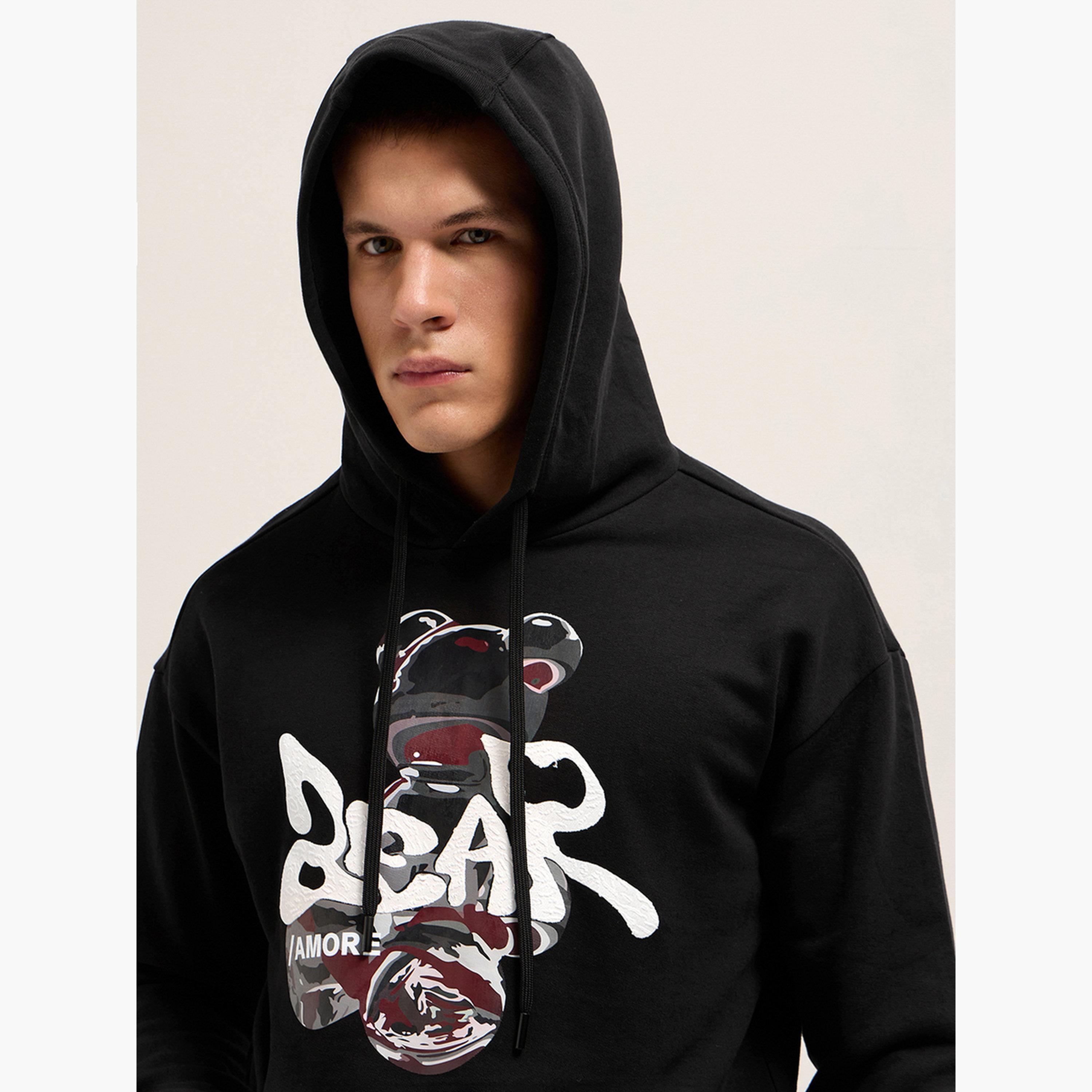The Bear House X Styli Men's Pure Cotton Relaxed Fit Hoodie-men-clothing-hoodiesandsweatshirts-image-2