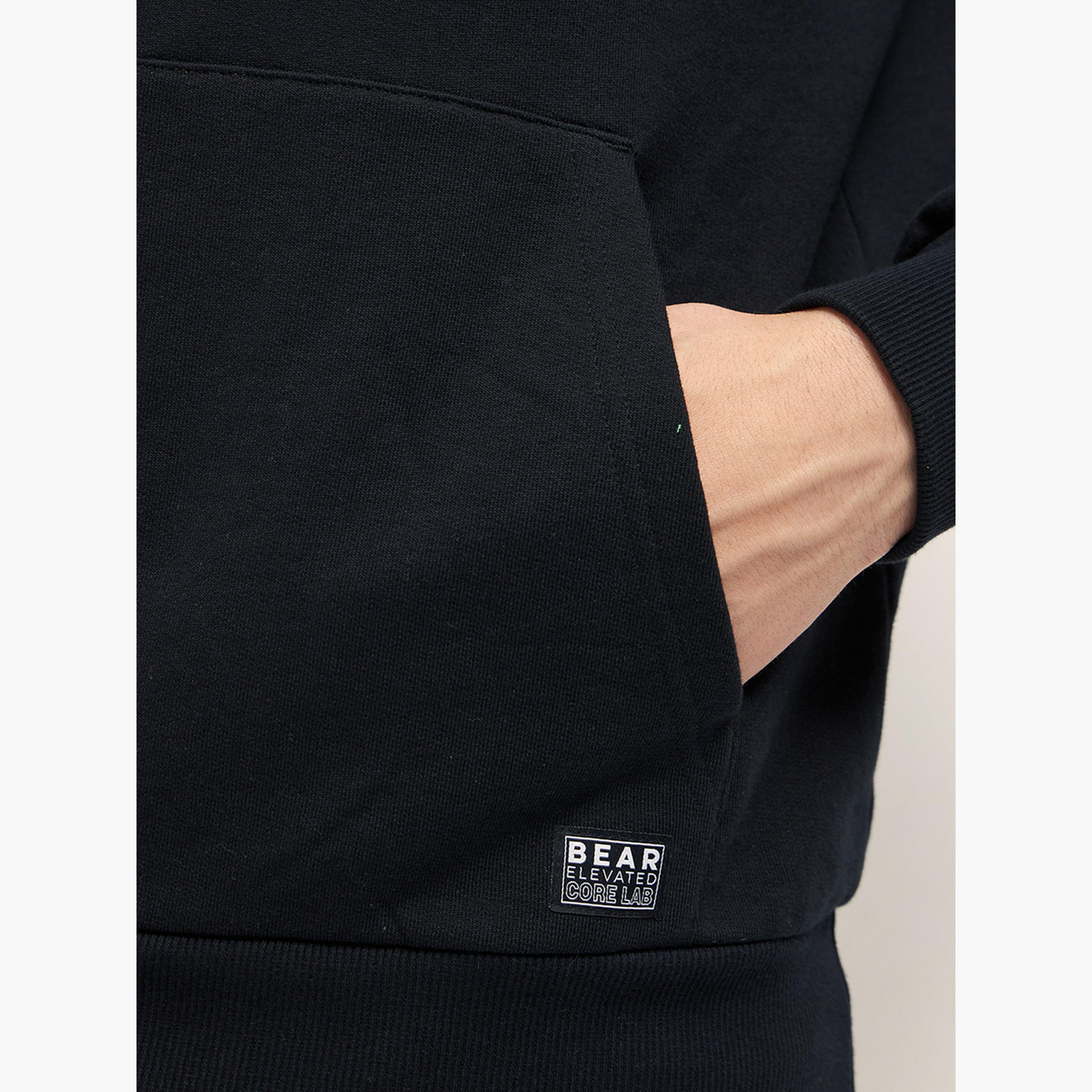 The Bear House X Styli Men's Pure Cotton Solid Hooded Sweatshirt-men-clothing-hoodiesandsweatshirts-image-4