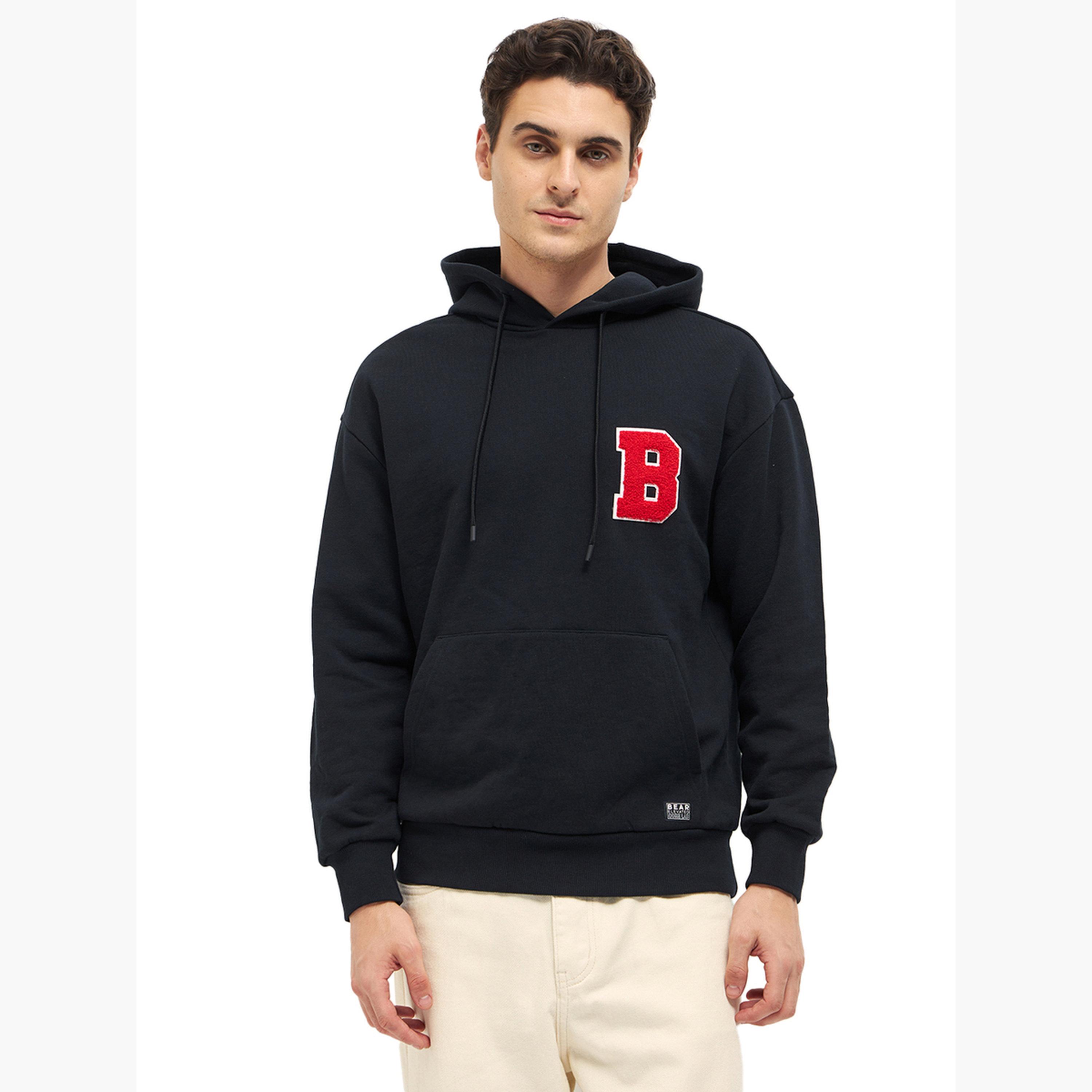 The Bear House X Styli Men's Pure Cotton Solid Hooded Sweatshirt-men-clothing-hoodiesandsweatshirts-image-5