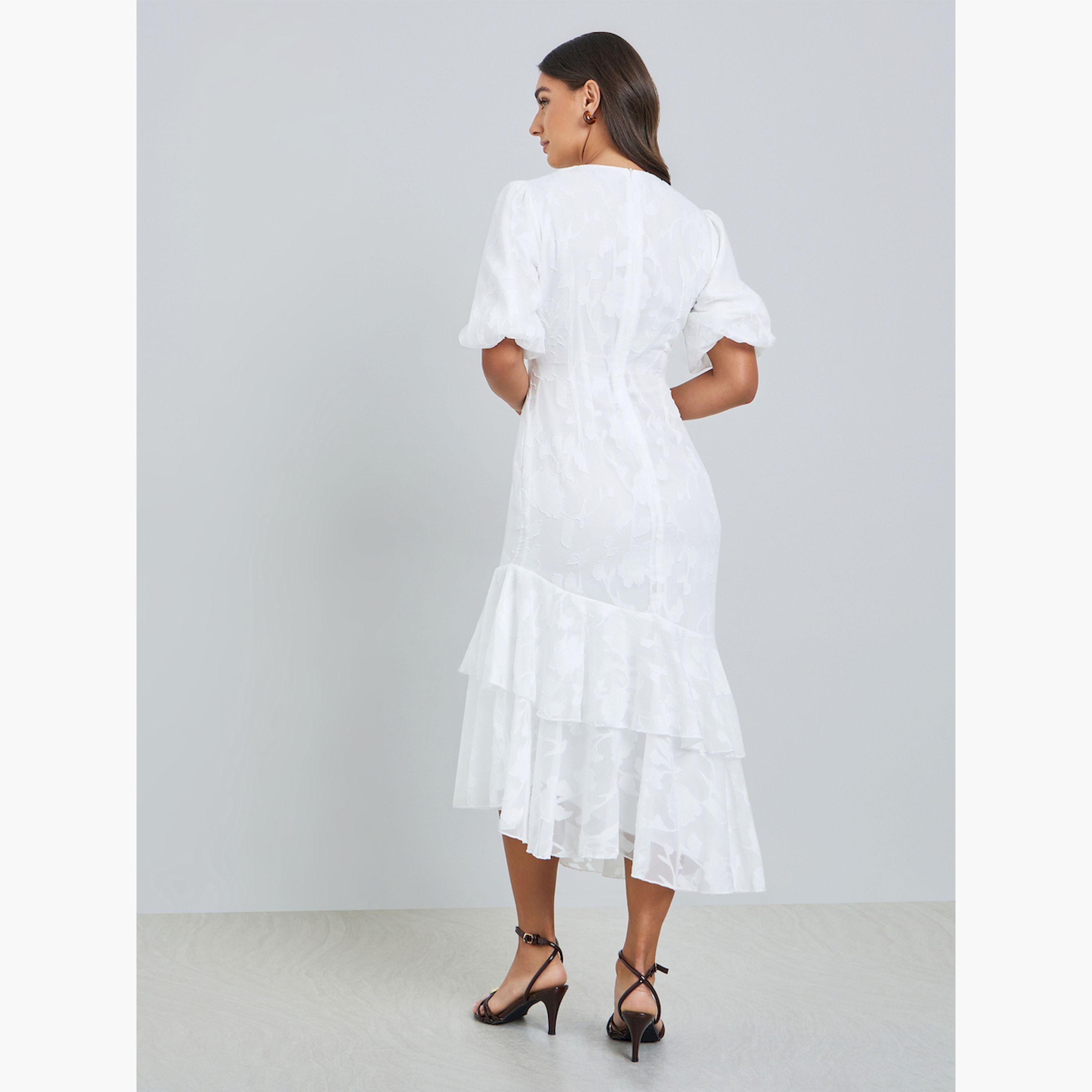 فستان ميدي جاكار بحافة ميرميد-women-clothing-dresses-image-4