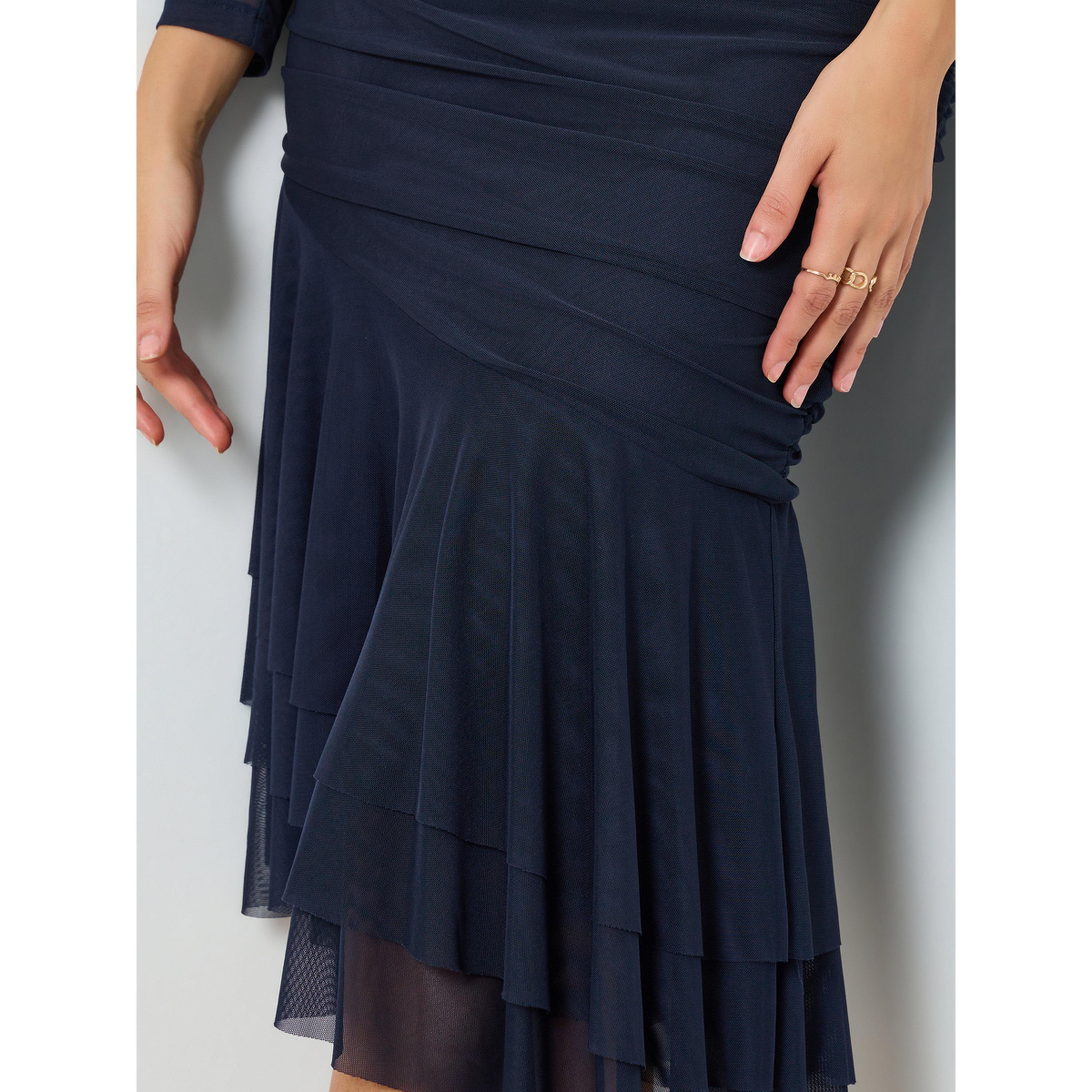 فستان ميدي مزين بطبقات وحافة ميرميد-women-clothing-dresses-image-5