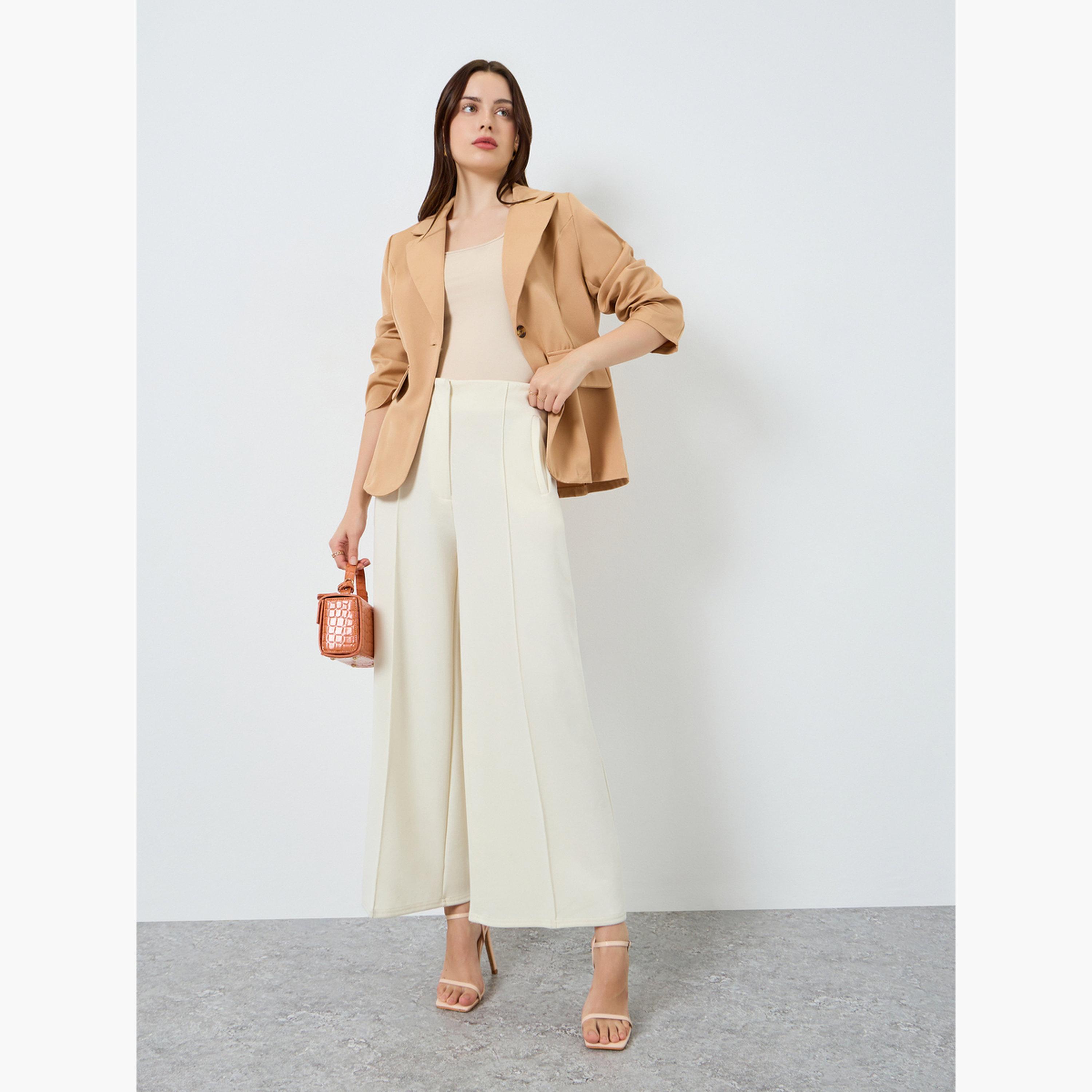 Styli Women Khaki Button-Front Blazer-women-clothing-coatsandjackets-blazers-image-2