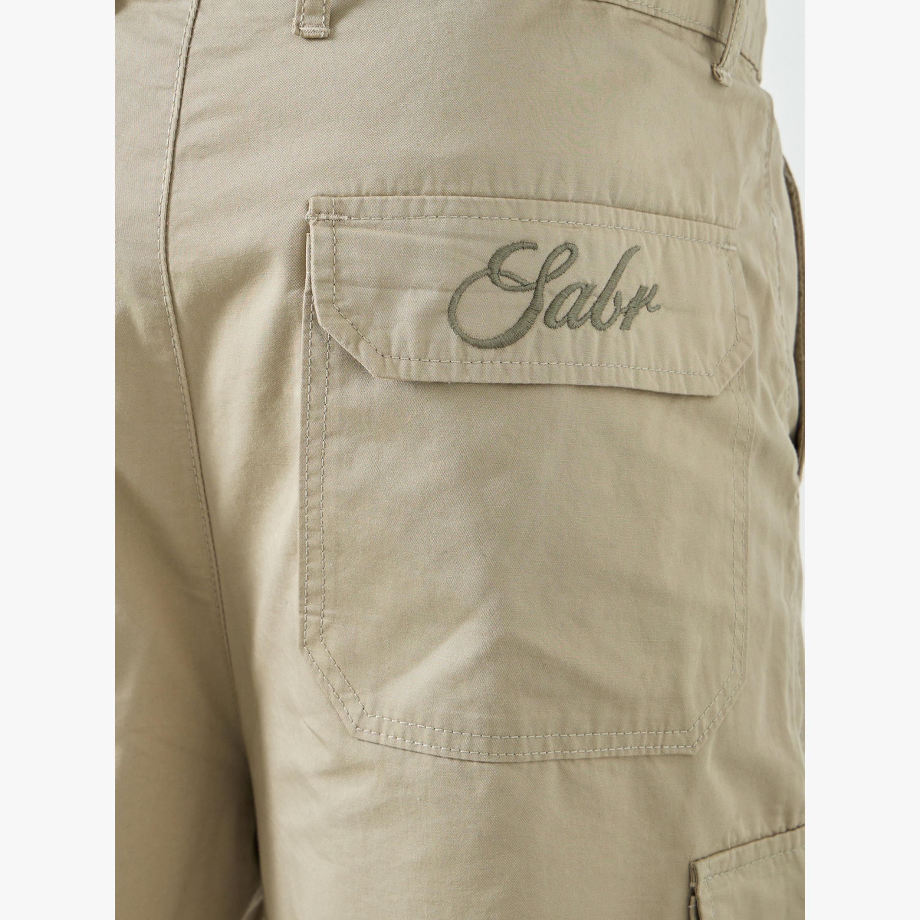 Styli Men Beige Cotton Cargo Shorts-men-clothing-bottoms-shorts-image-3