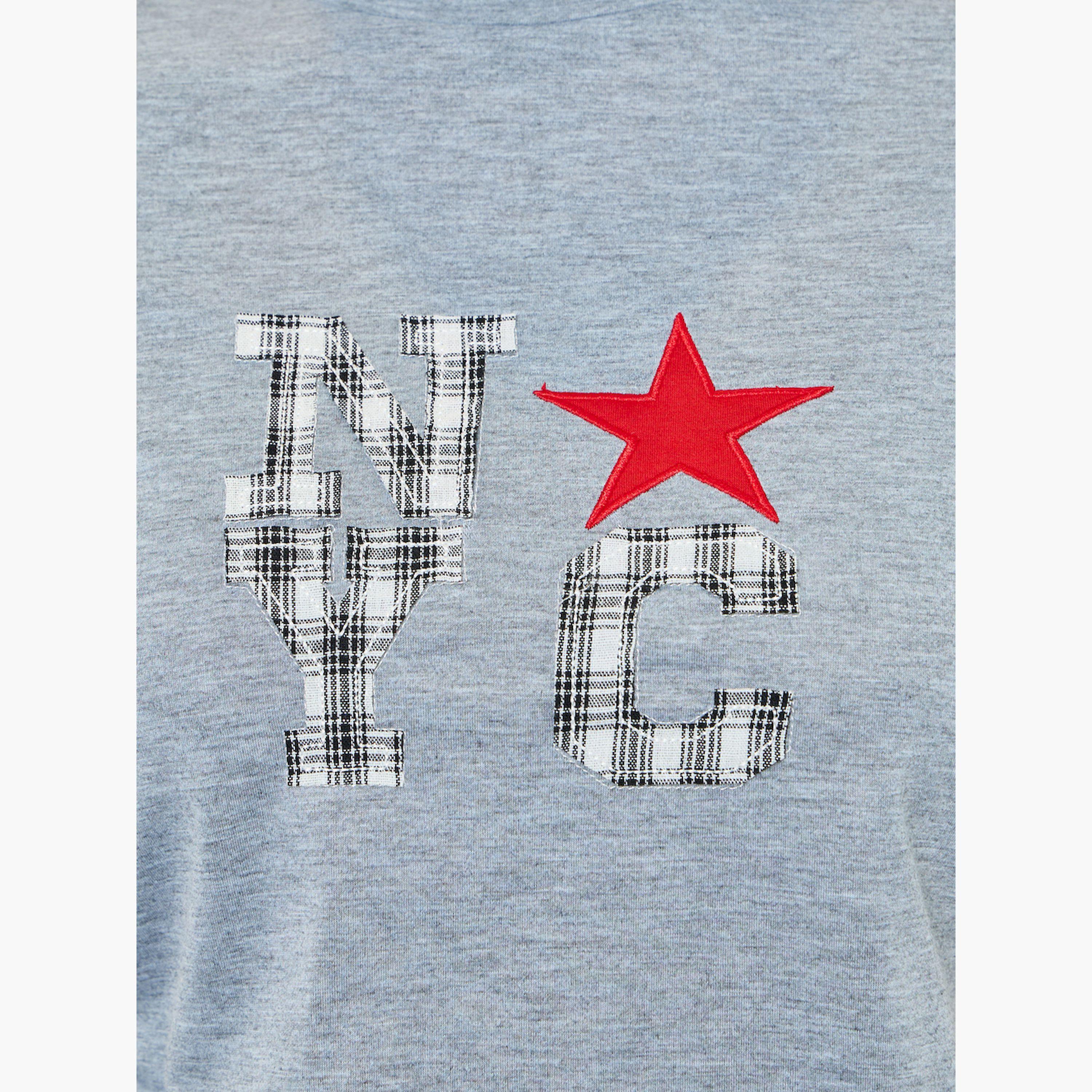 Styli Women Grey Graphic Print Ruched T-Shirt-women-clothing-tshirts-image-5