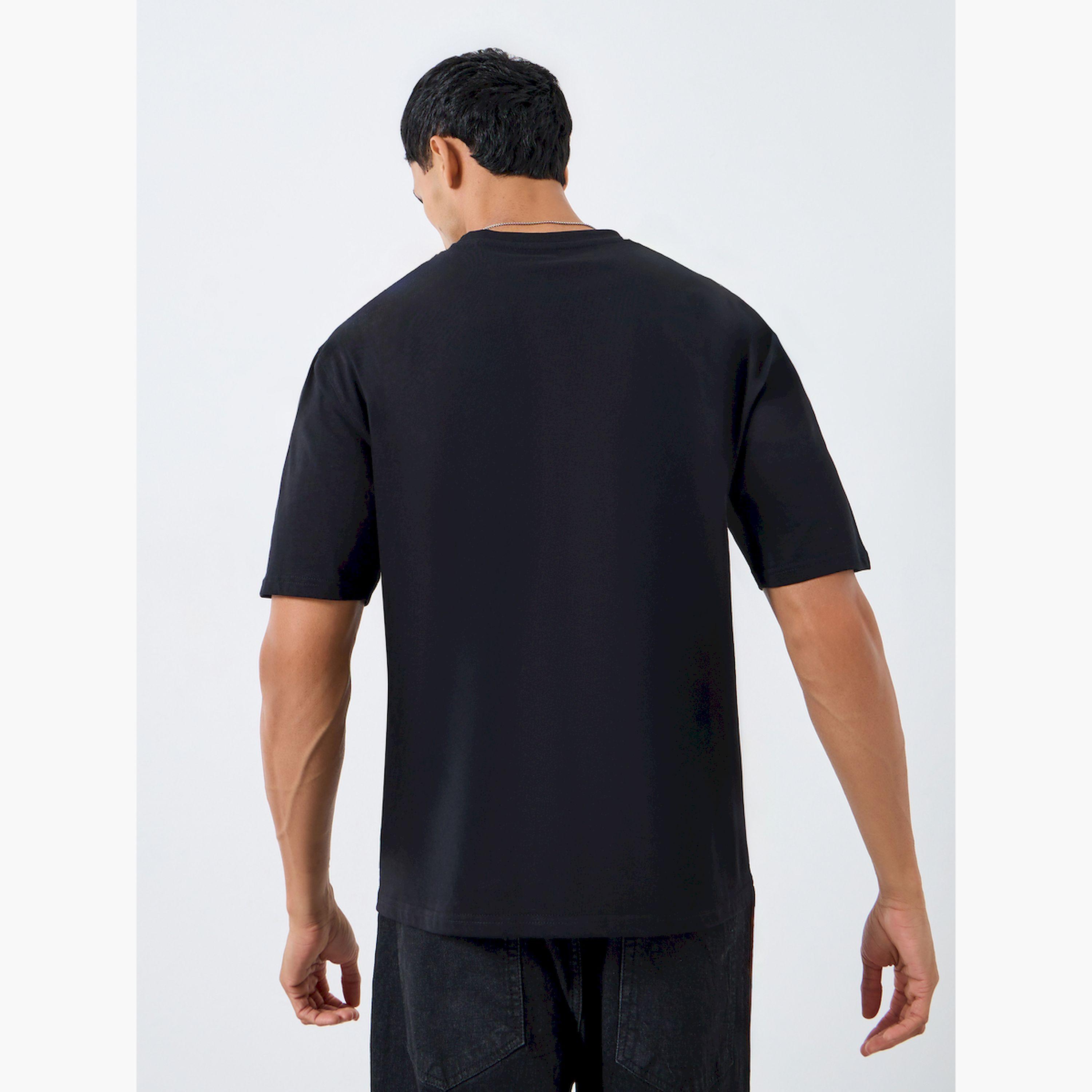 Styli Men Black Graphic Print Oversized T-Shirt-men-clothing-tshirtsandpolos-tshirts-image-3