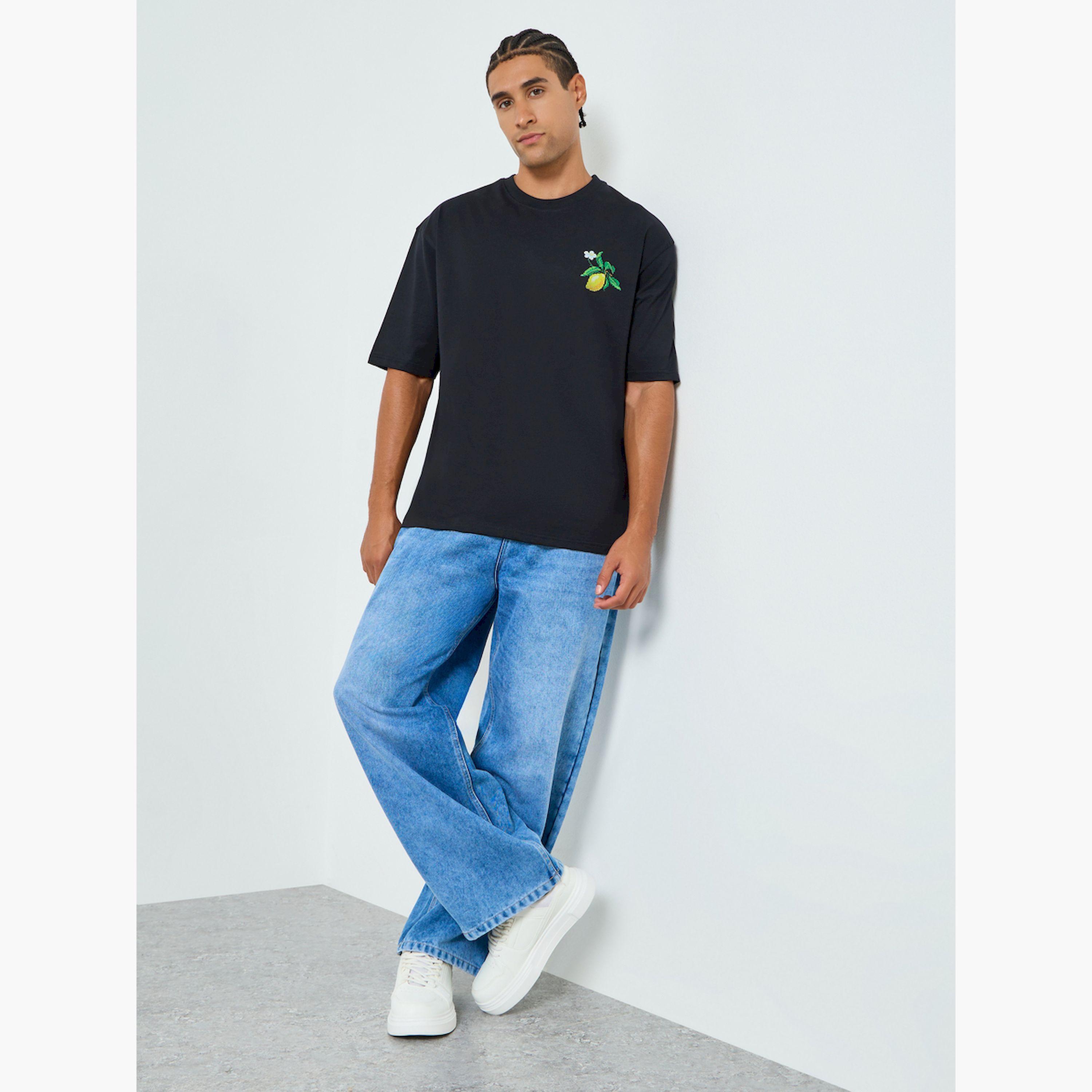 Styli Men Black Graphic Oversized T-Shirt-men-clothing-tshirtsandpolos-tshirts-image-2