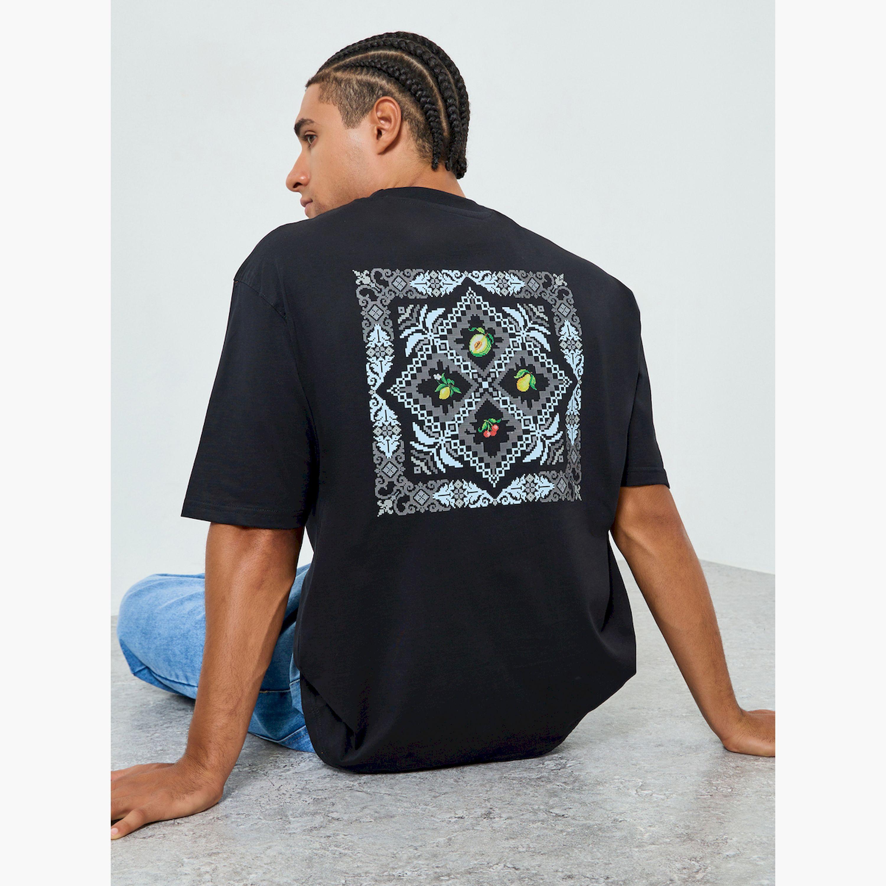Styli Men Black Graphic Oversized T-Shirt-men-clothing-tshirtsandpolos-tshirts-image-3