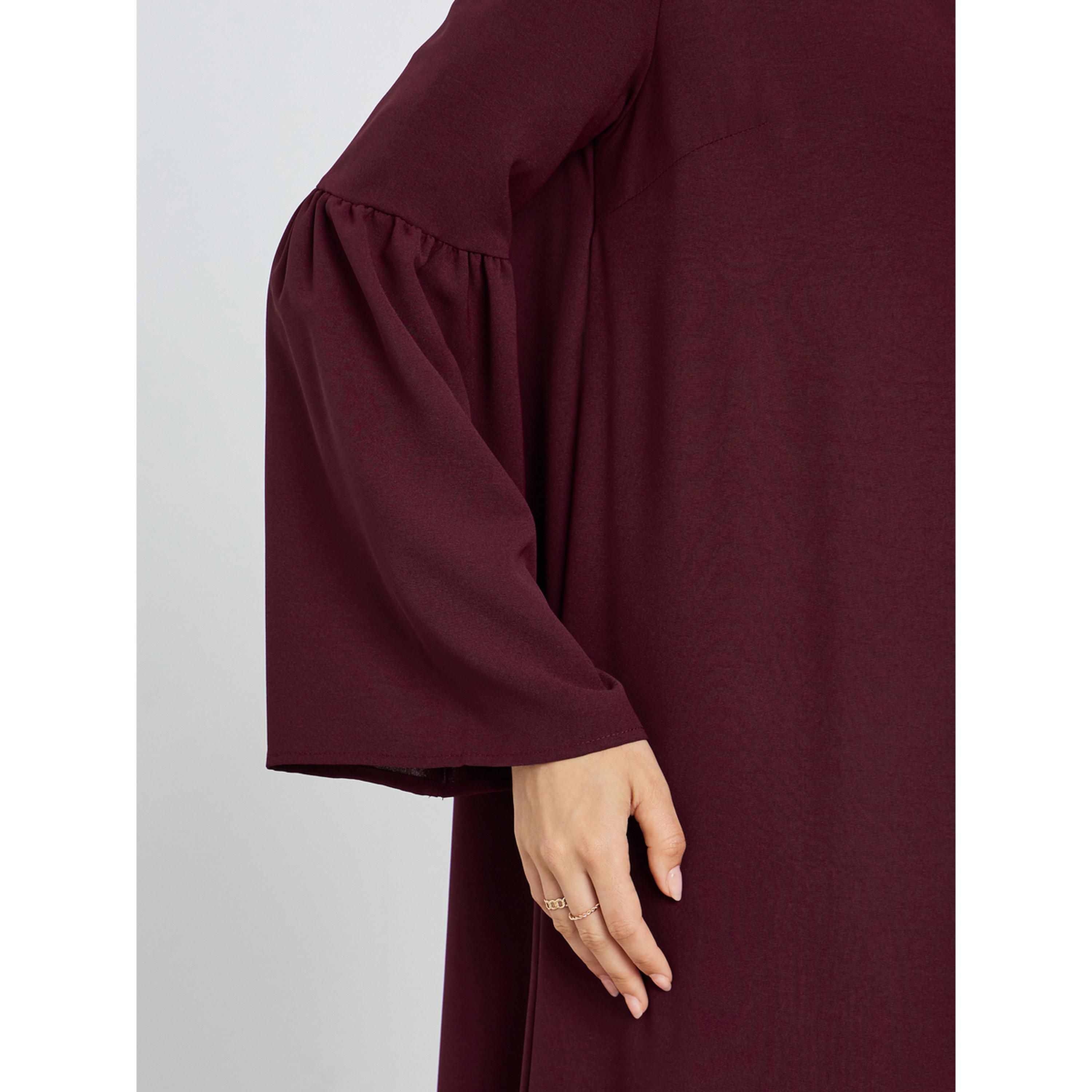 عباية طويلة سادة مفتوحة من الامام بأكمام واسعة-women-arabicclothing-abayas-image-4