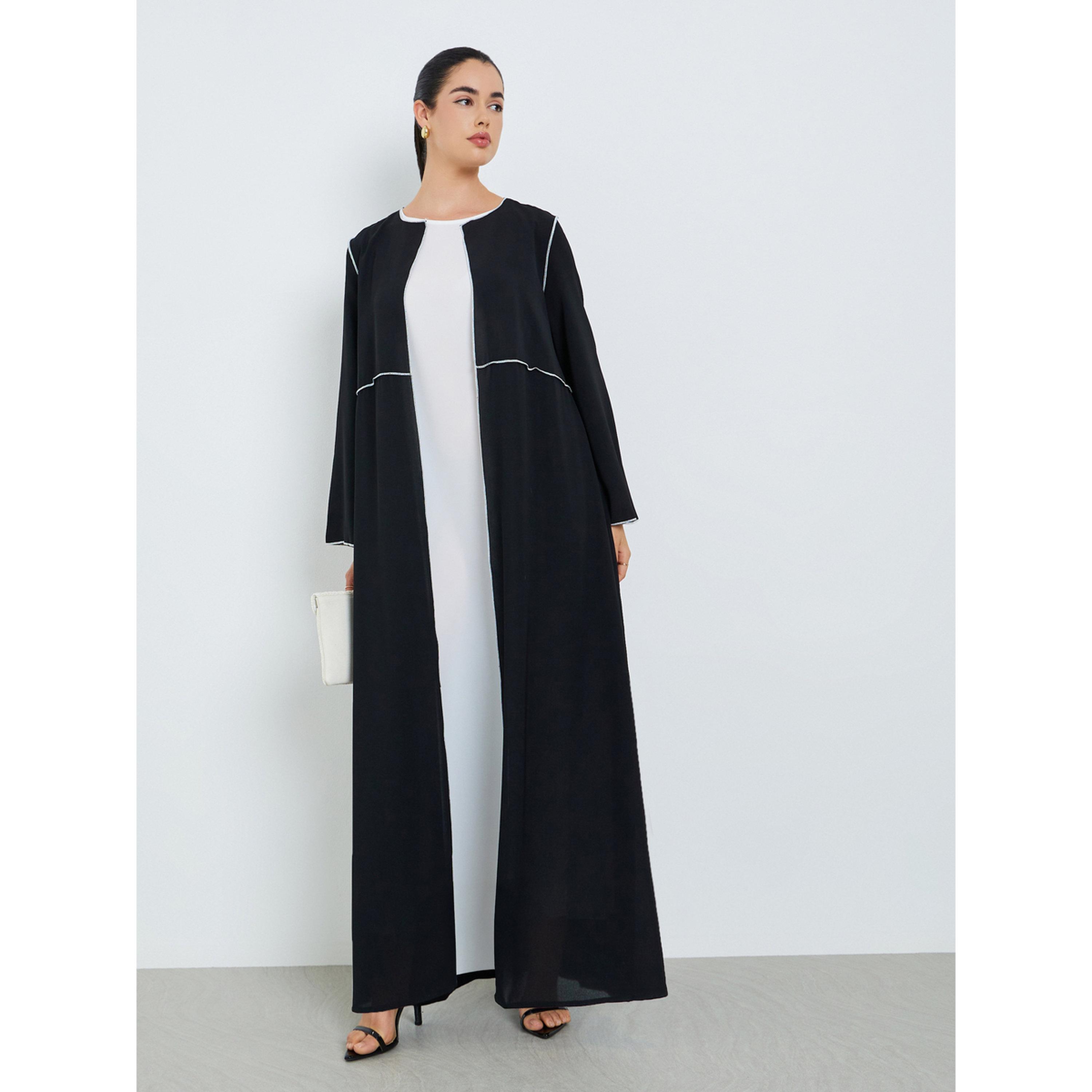 عباية نسائية بحواف متباينة-women-arabicclothing-abayas-image-1