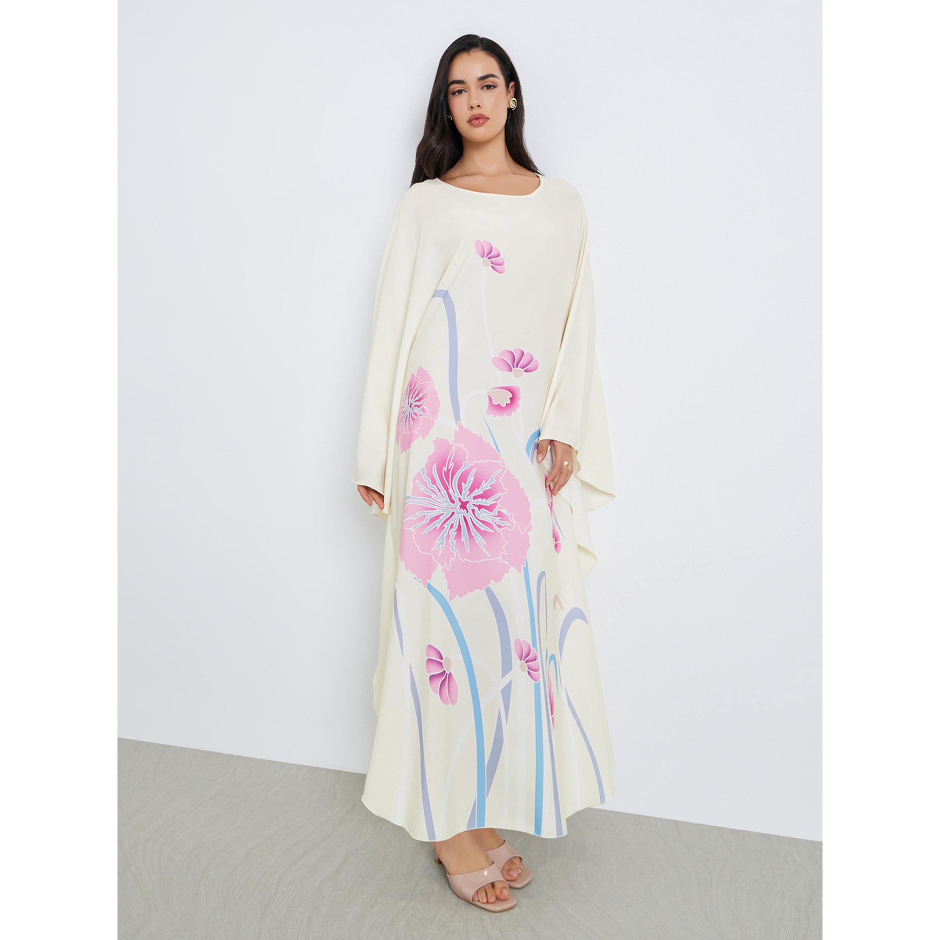 قفطان بطبعة أزهار للنساء-women-arabicclothing-kaftan-image-1
