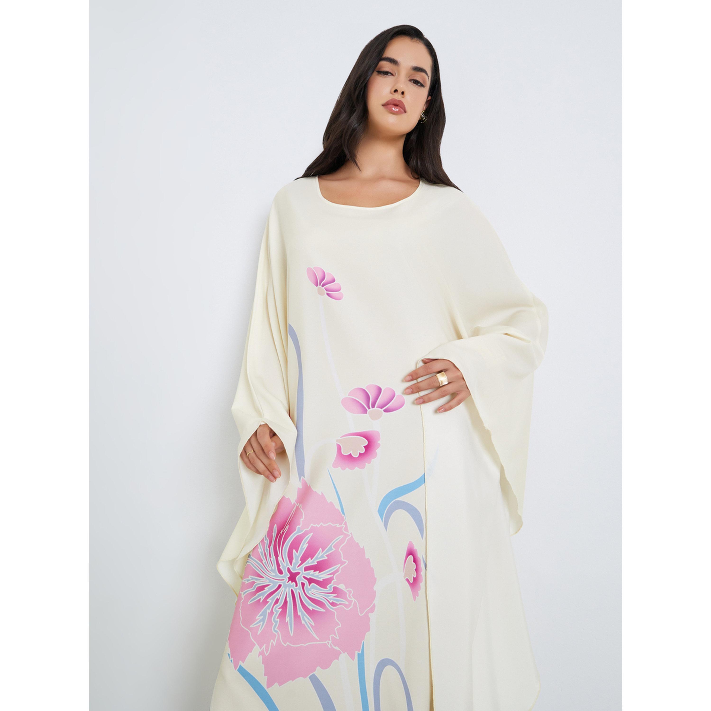 قفطان بطبعة أزهار للنساء-women-arabicclothing-kaftan-image-2