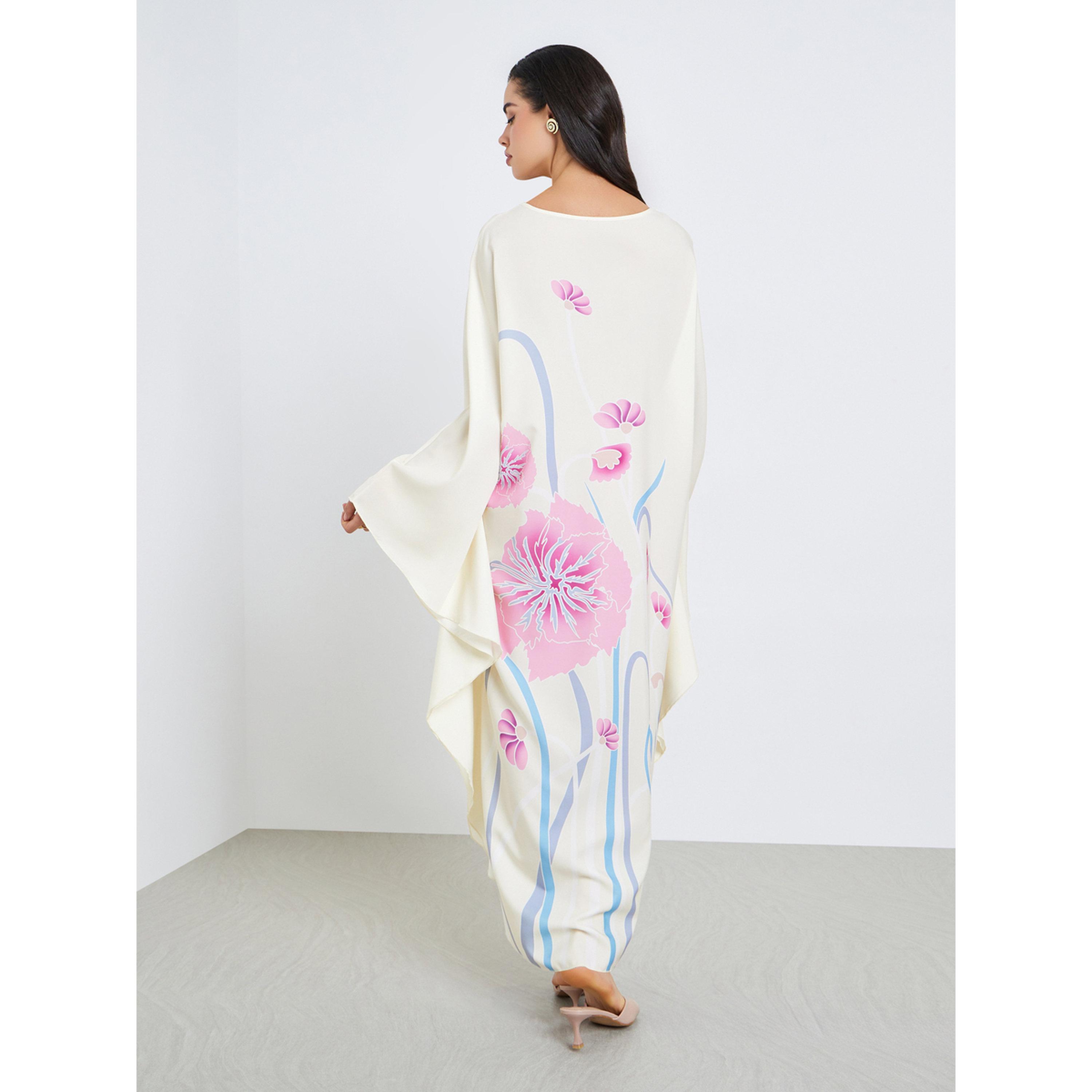 قفطان بطبعة أزهار للنساء-women-arabicclothing-kaftan-image-4