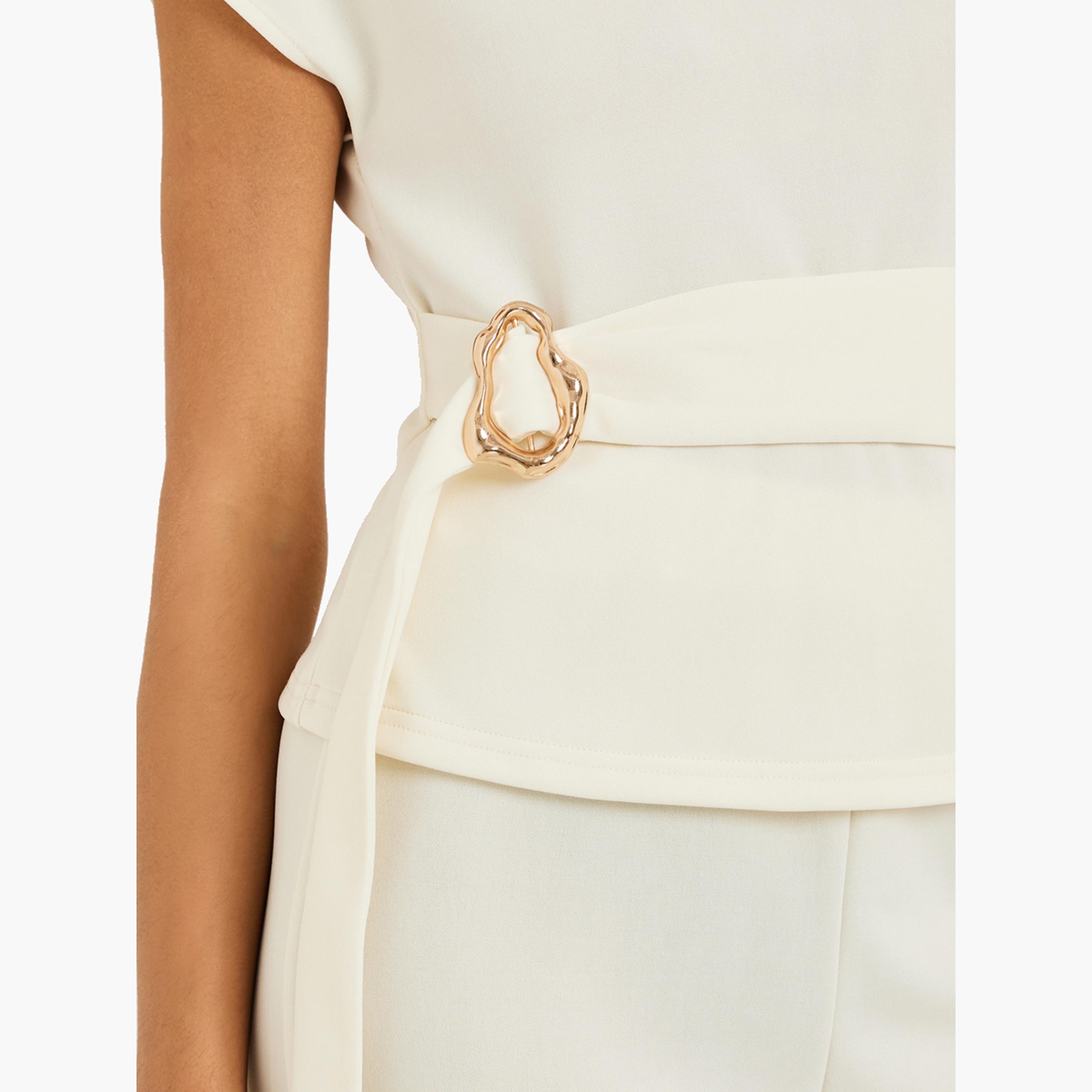 Styli Women High Neck Belted Top and Trouser Co-ords-women-clothing-coordsets-image-3