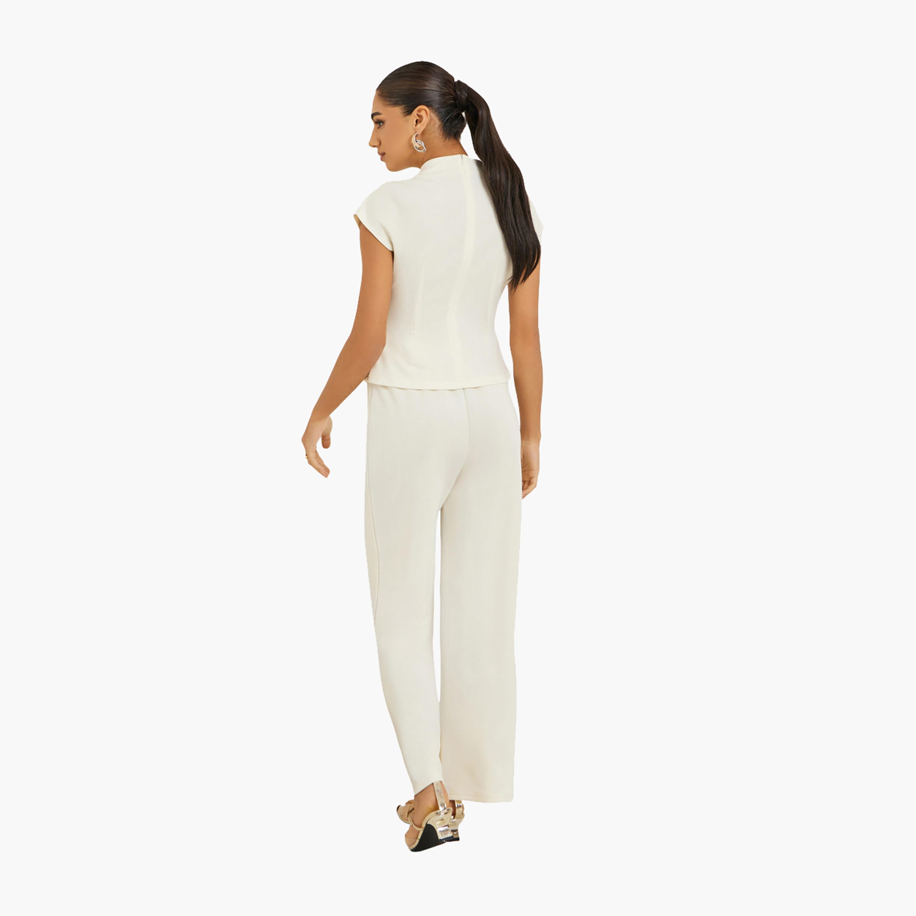 طقم بلوزة بياقة عالية وحزام مع بنطال-women-clothing-coordsets-image-5