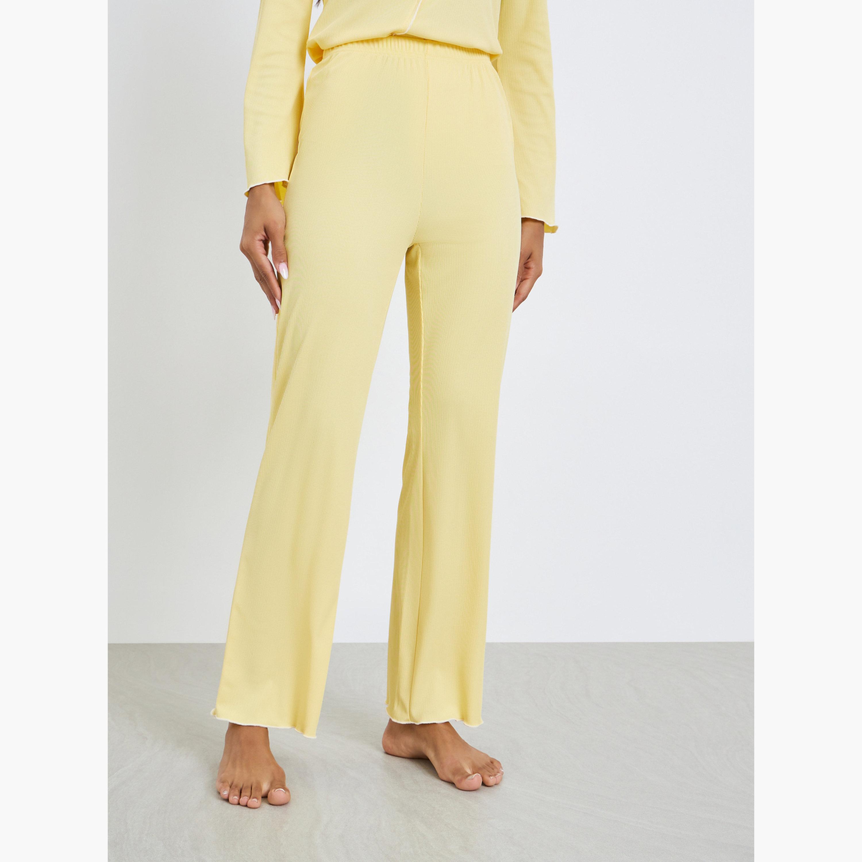 طقم بيجاما من بنطال وبلوزة مضلعة-women-clothing-nightwear-pyjamas-longsets-image-5
