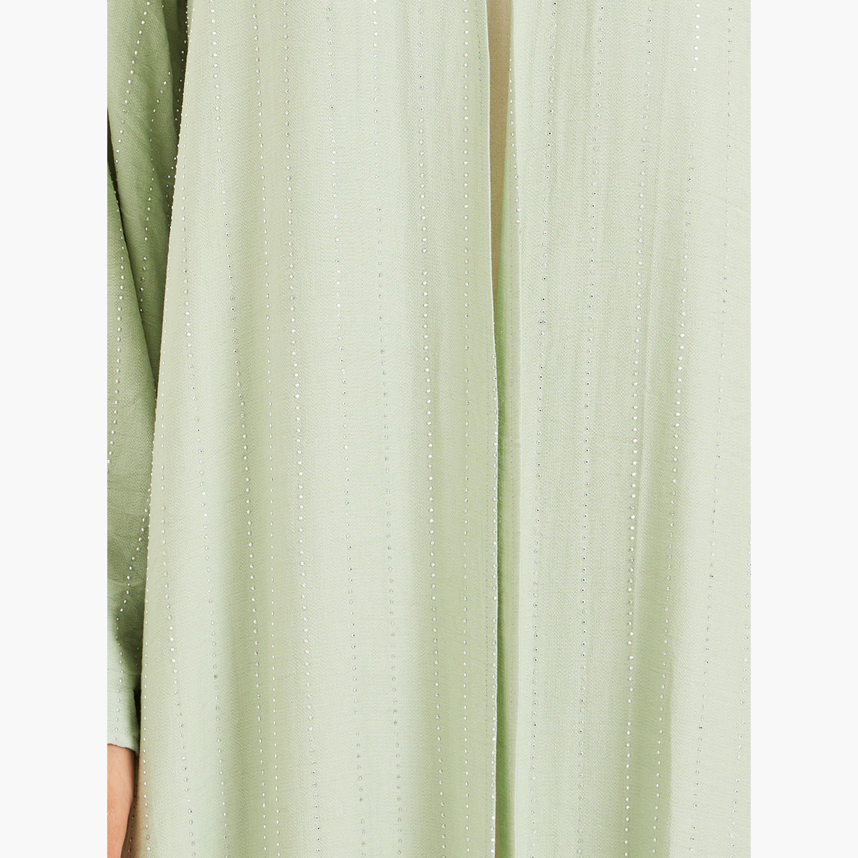 أميرة x ستايلي عباية مخططة وتفاصيل مزينة-women-arabicclothing-abayas-image-3