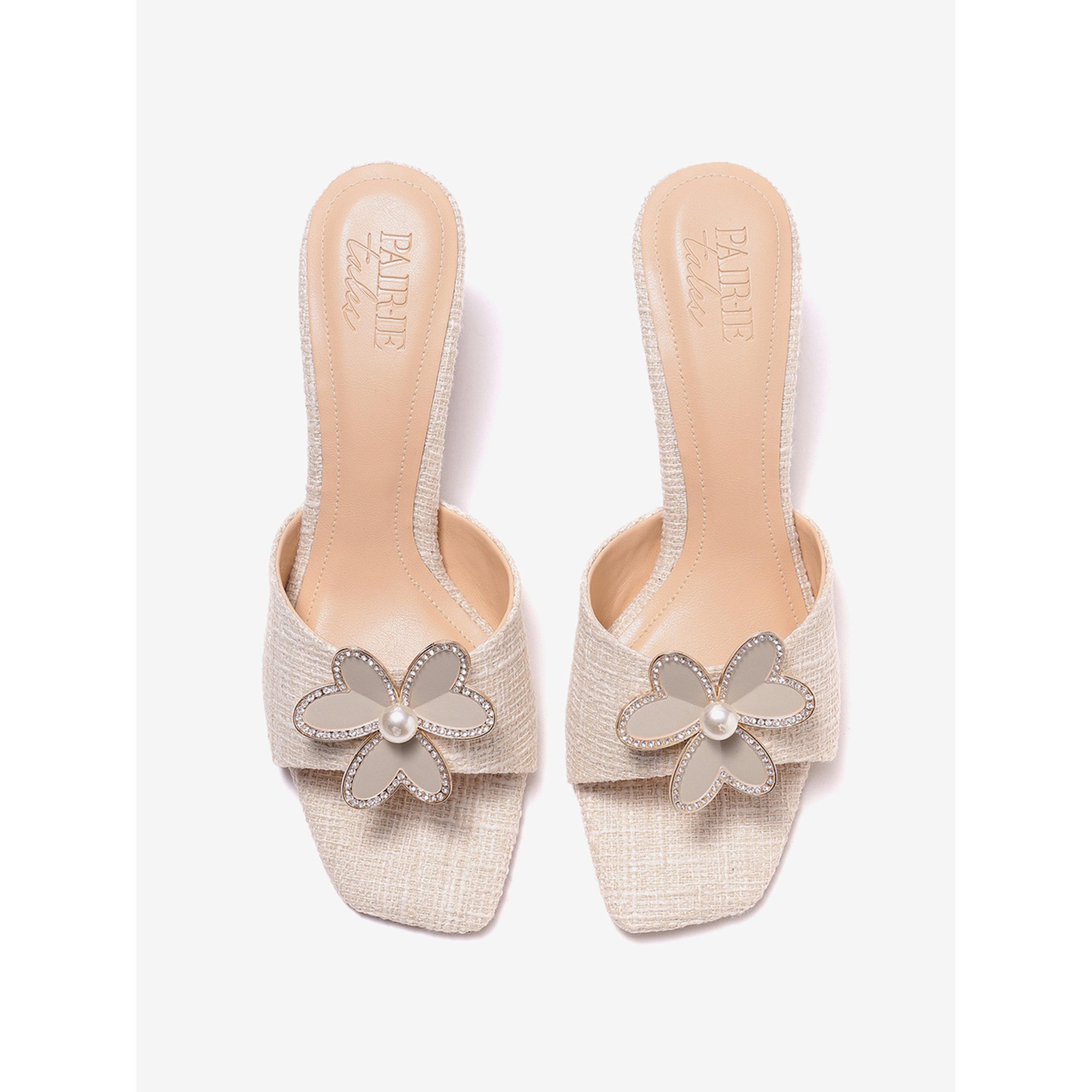 صندل منسوج بكعب عريض وتفاصيل زهرة-women-shoes-heels-image-3