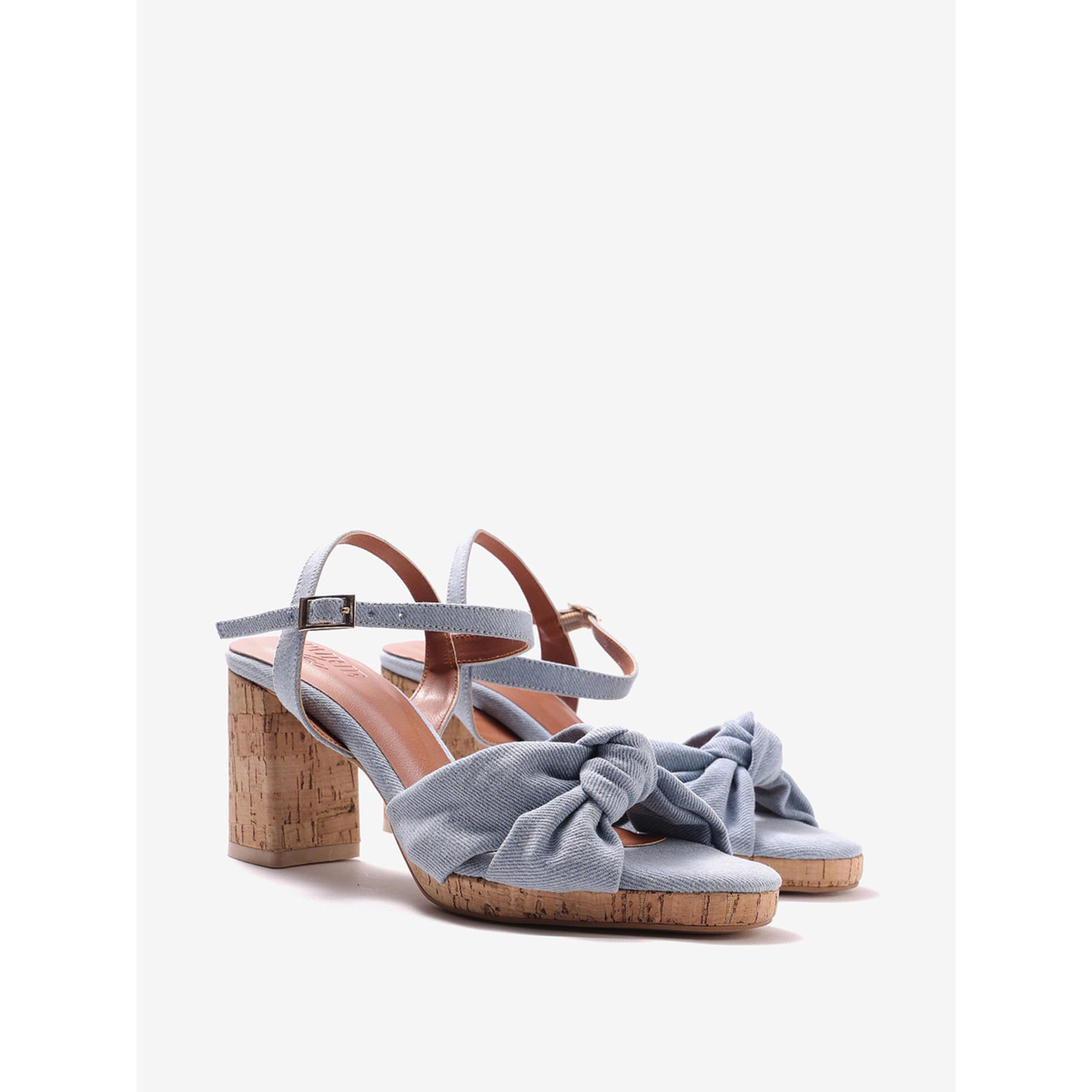 صندل بكعب عريض من الفلين مع فيونكة معقودة-women-shoes-sandals-heeled-image-1