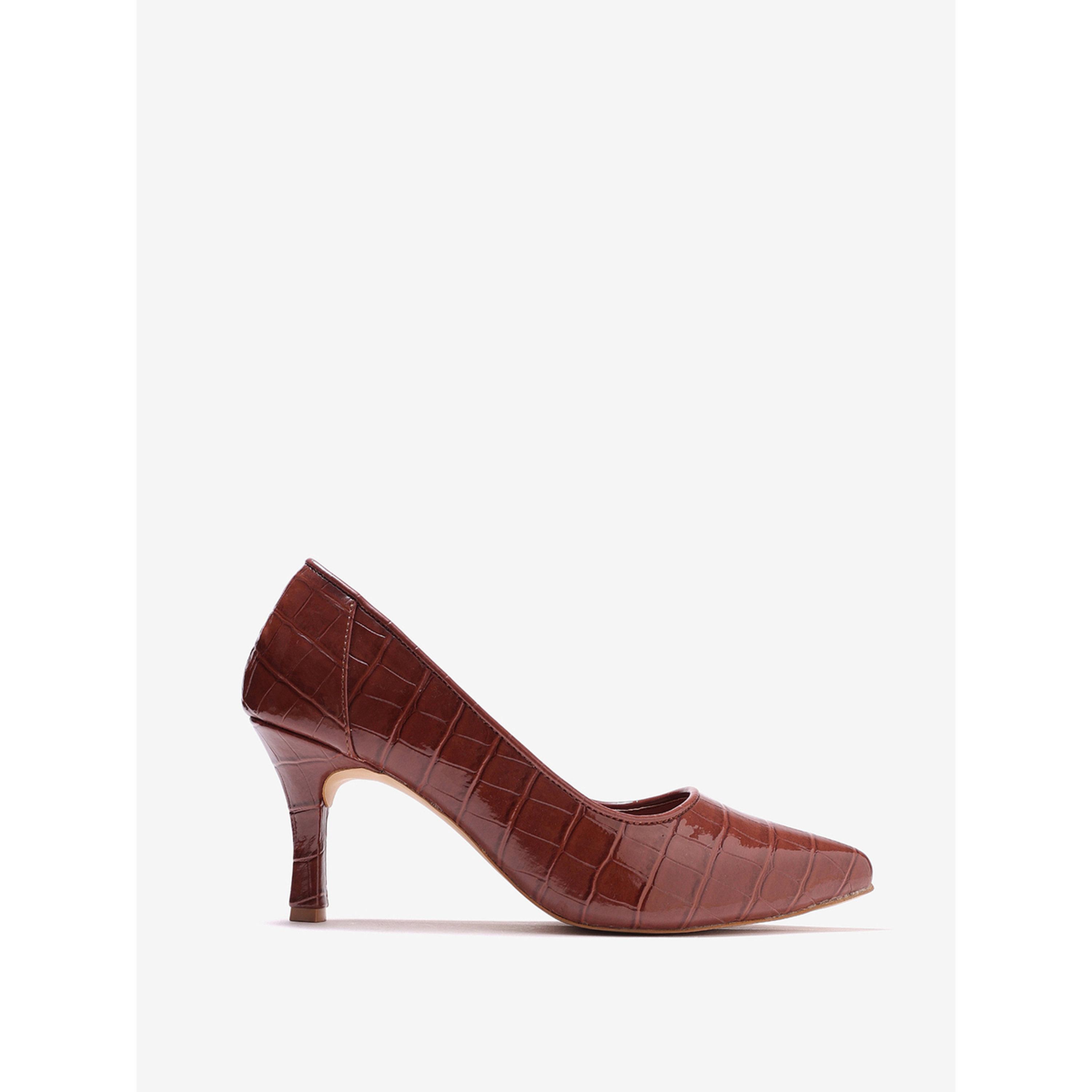 حذاء كعب عالي بمقدمة مدببة وملمس جلد التمساح-women-shoes-heels-image-2