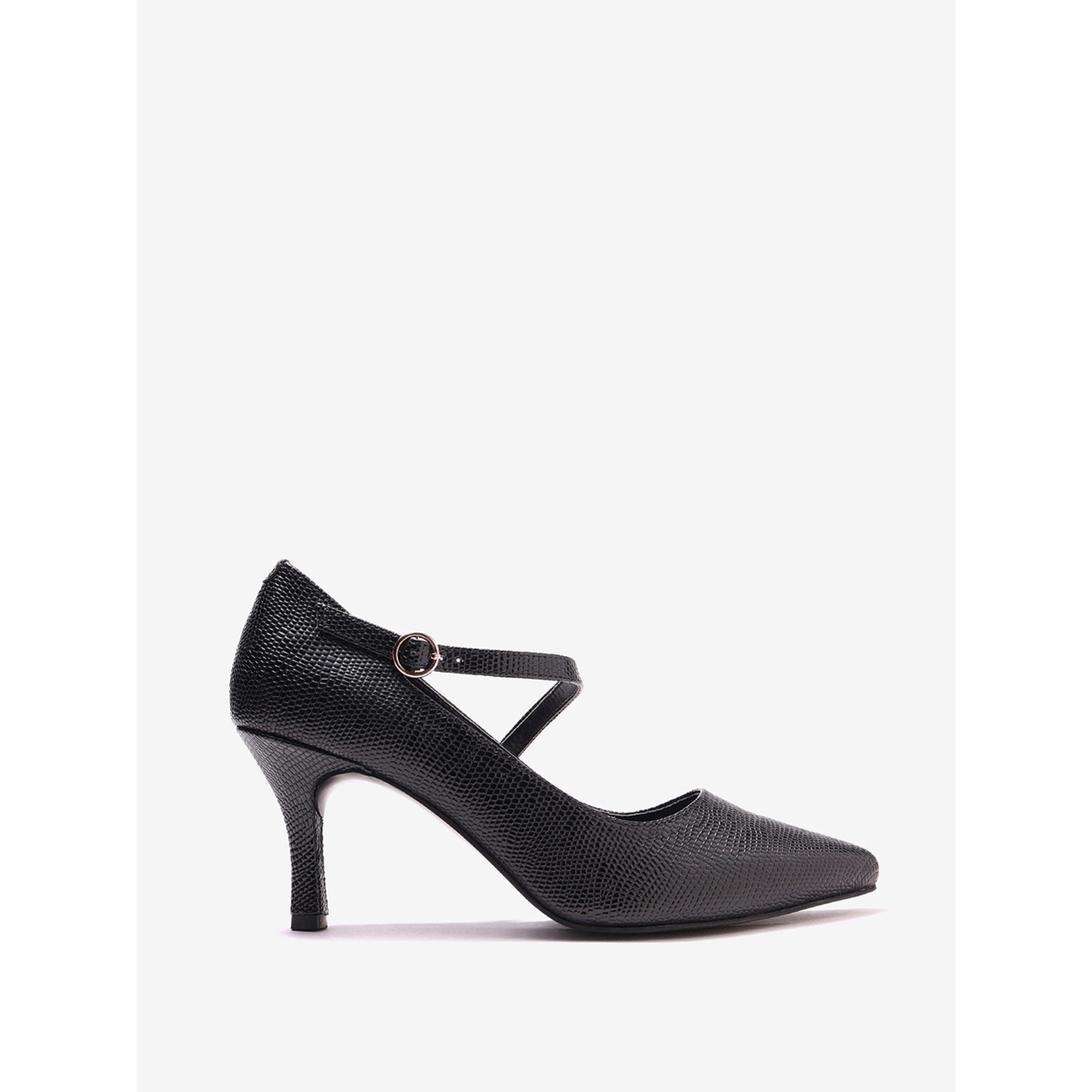 حذاء كعب عالي بمقدمة مدببة وملمس بارز-women-shoes-heels-image-2